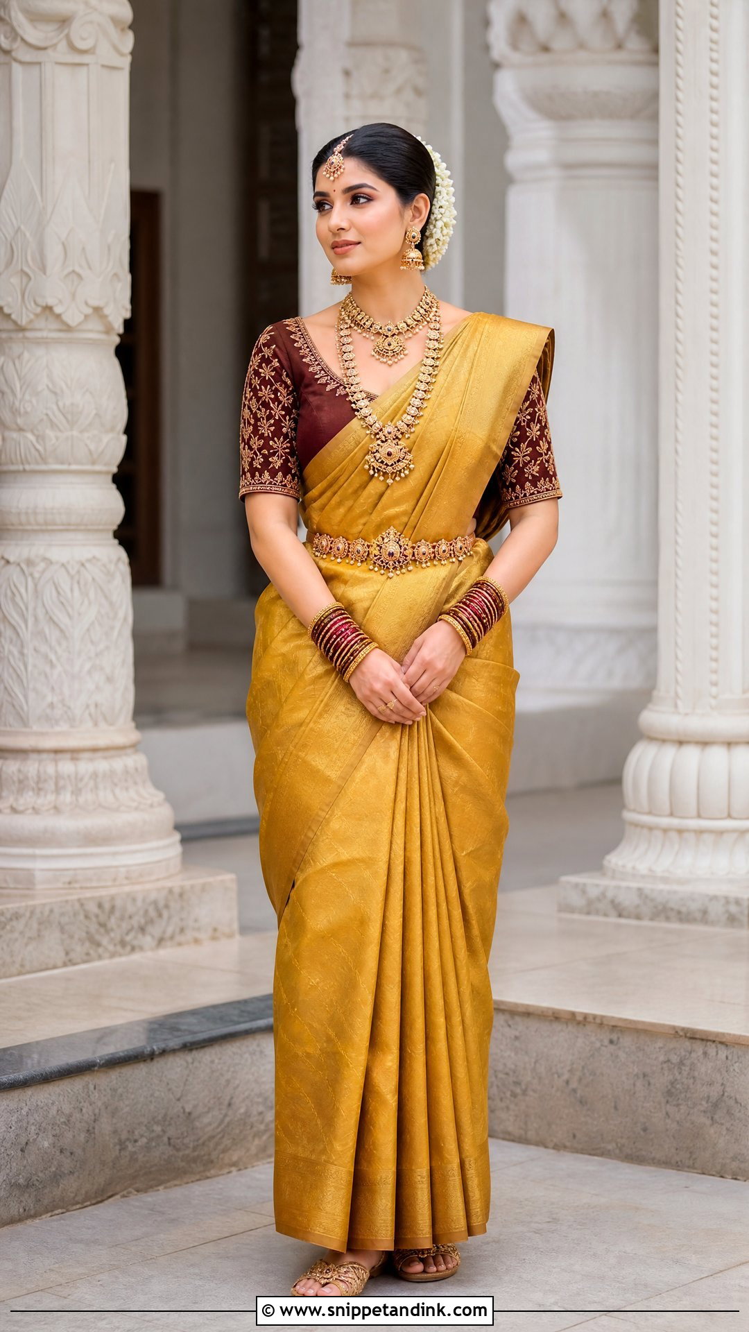 Bridal Aari Work Blouse With V Neck - Snippet and Ink - 20 Simple Bridal Aari Work Blouse Design Ideas