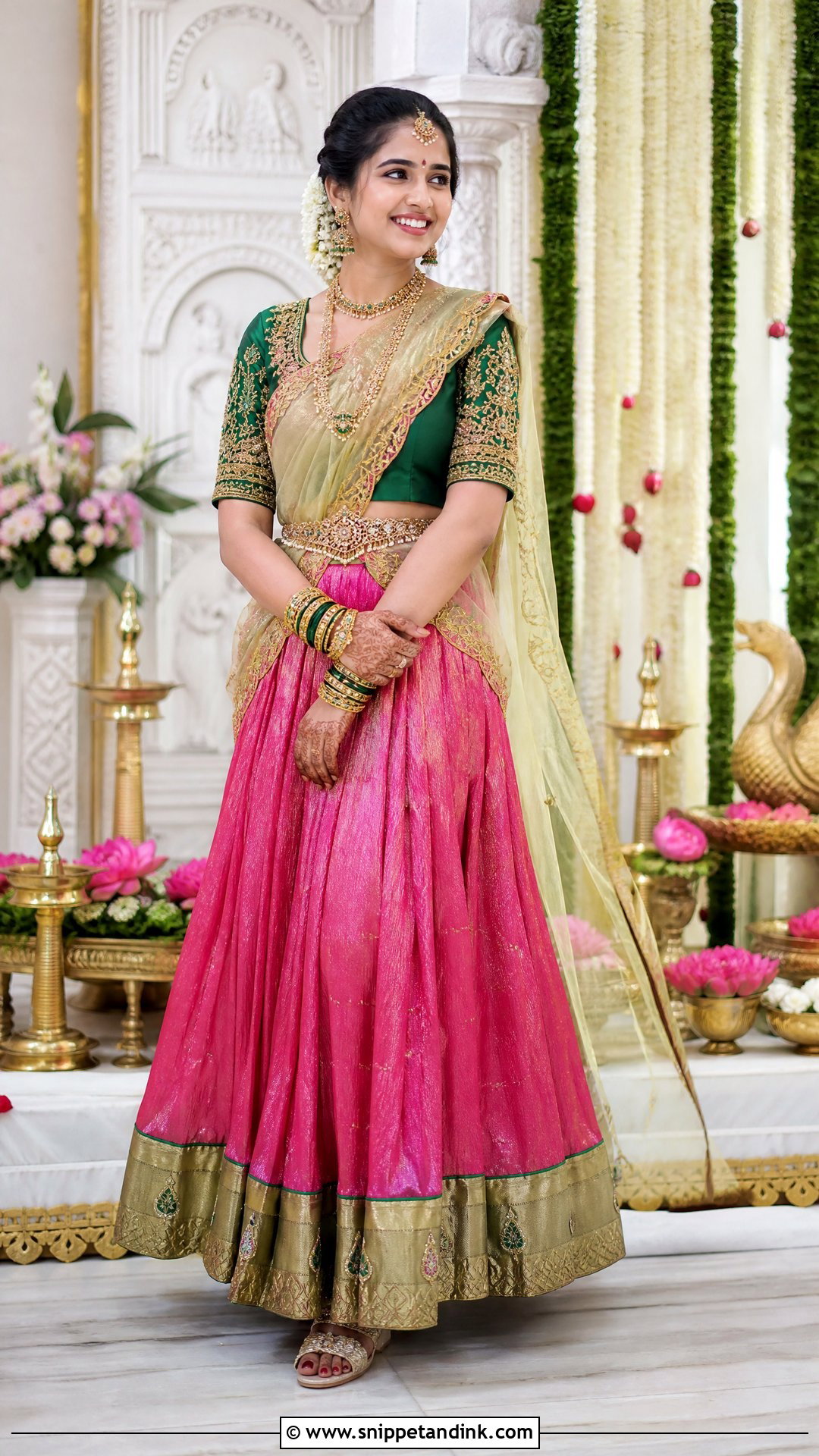 Bridal Aari Work Half Saree - Snippet and Ink - 25 Bridal Aari Work Ideas