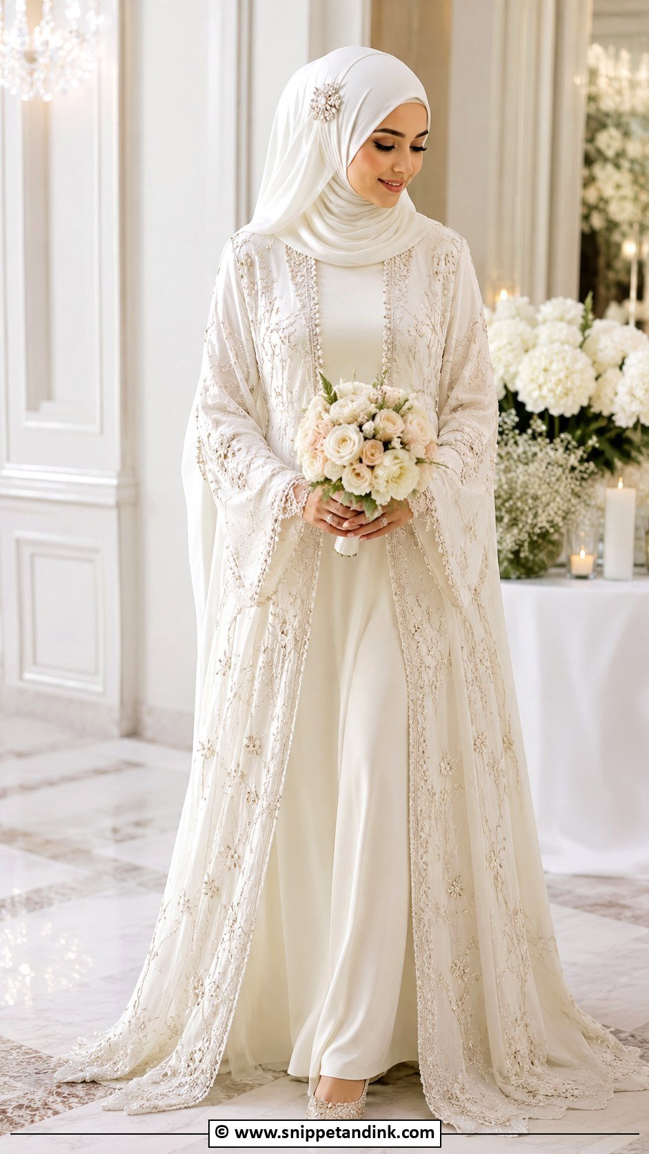 Bridal Abaya Hijabi Wedding Dress - Snippet and Ink - 30 Hijabi Wedding Dress Ideas