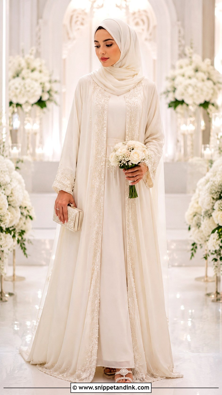 Bridal Abaya Muslim Wedding Dress - Snippet and Ink - 30 Muslim Wedding Dress Ideas
