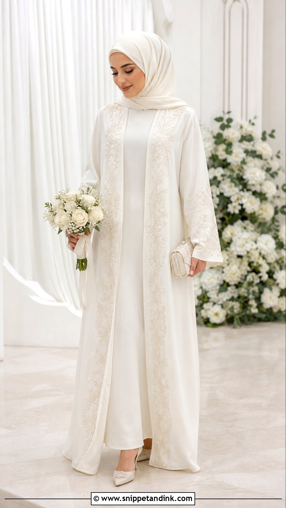Bridal Abaya Wedding Dress Hijab - Snippet and Ink - 35 Wedding Dress Hijab Ideas