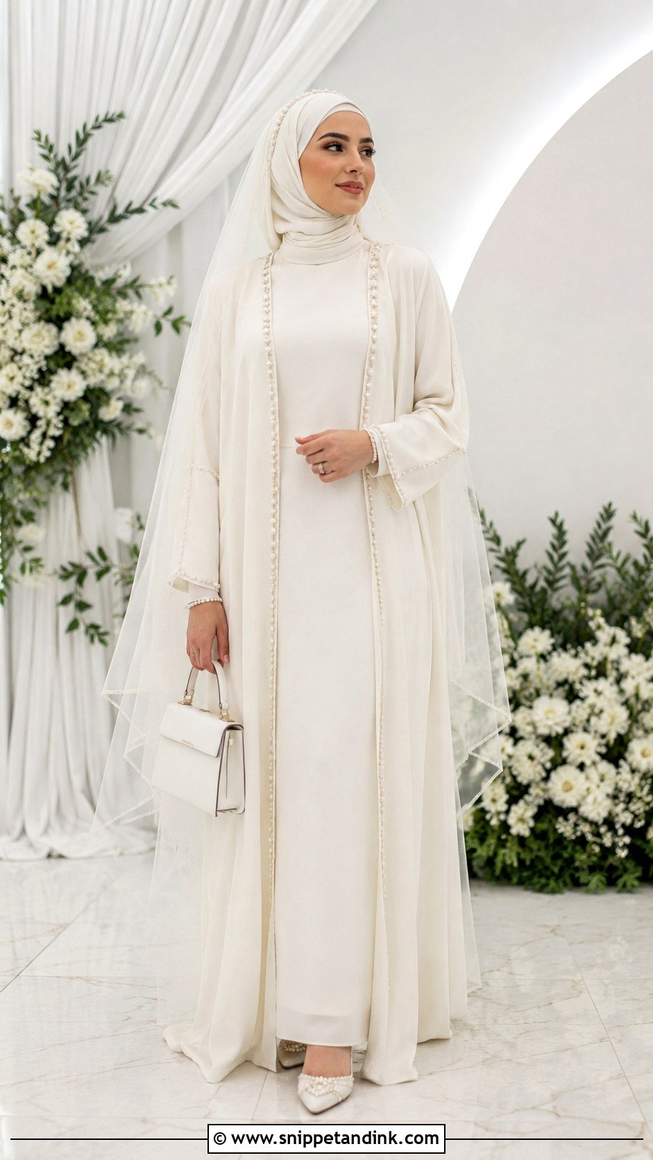 Bridal Abaya Wedding Dress with Hijab - Snippet and Ink - 20 Wedding Dress with Hijab Ideas