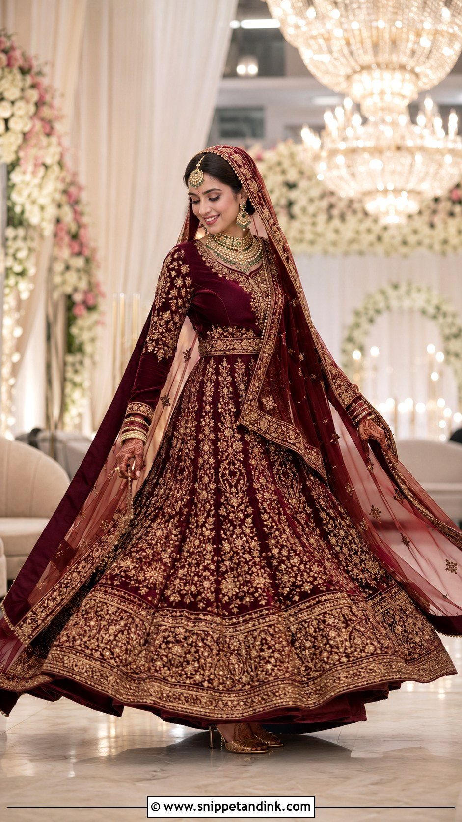 Bridal Anarkali With Dupatta - Snippet and Ink - 20 Indian Style Dulhan Dress Ideas