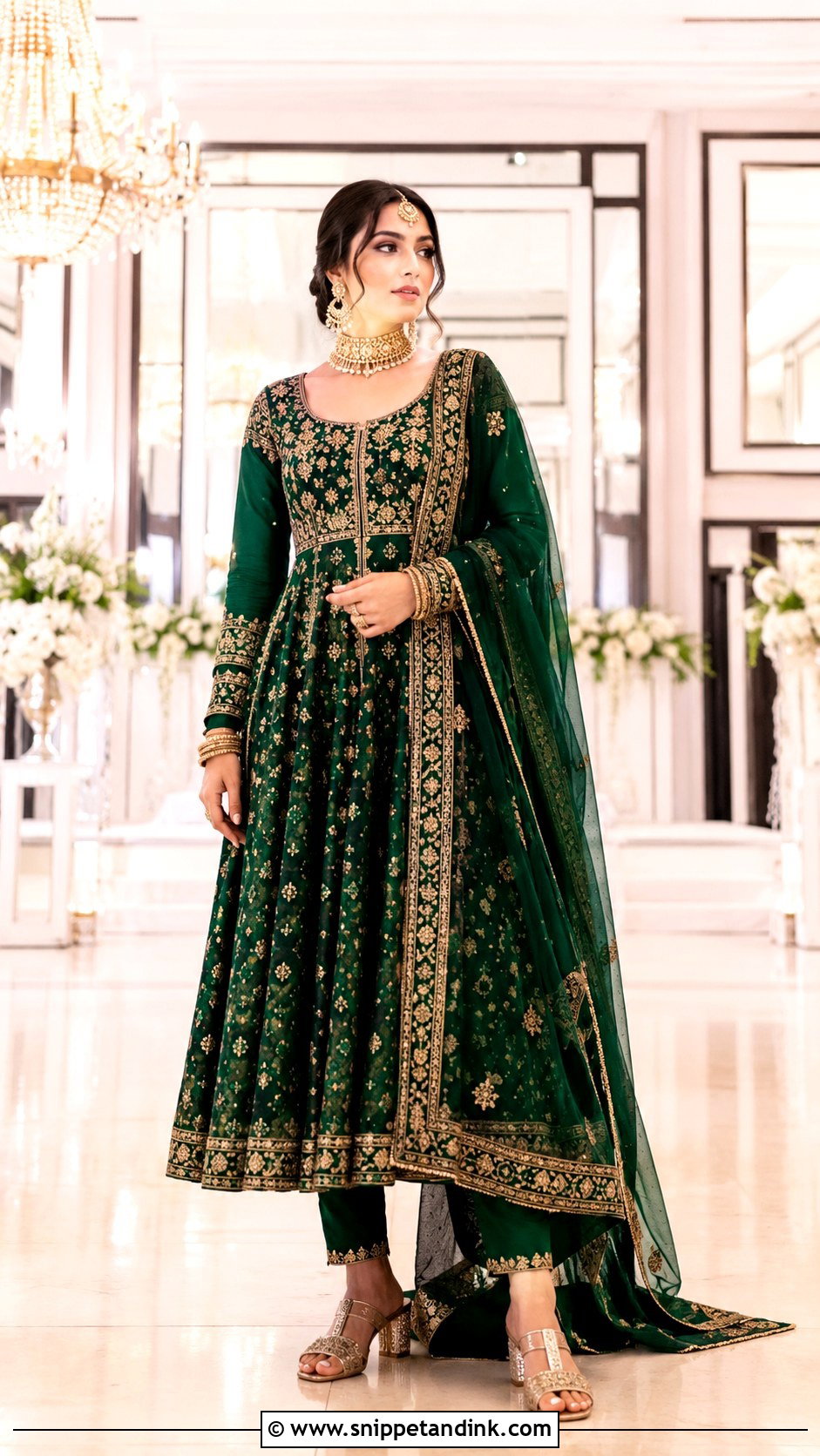 Bridal Anarkali With Dupatta - Snippet and Ink - 20 Indian Bridal Wear Ideas