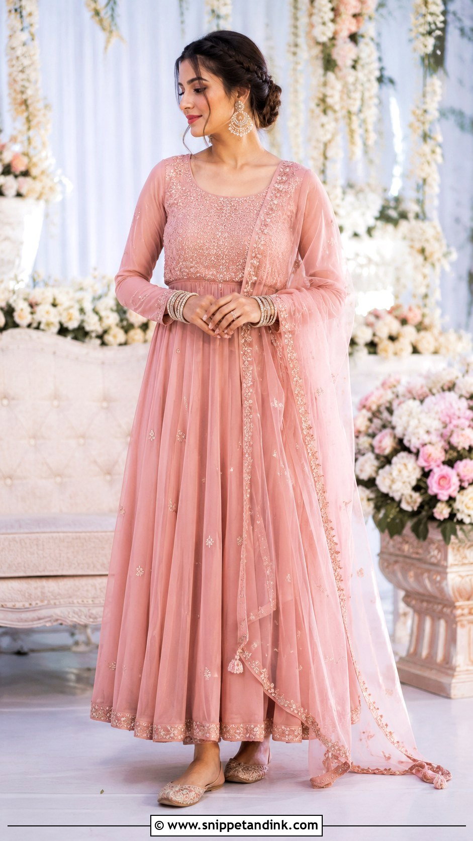 Bridal Anarkali With Embroidered Flats - Snippet and Ink - 20 Carry Bridal Style Ideas