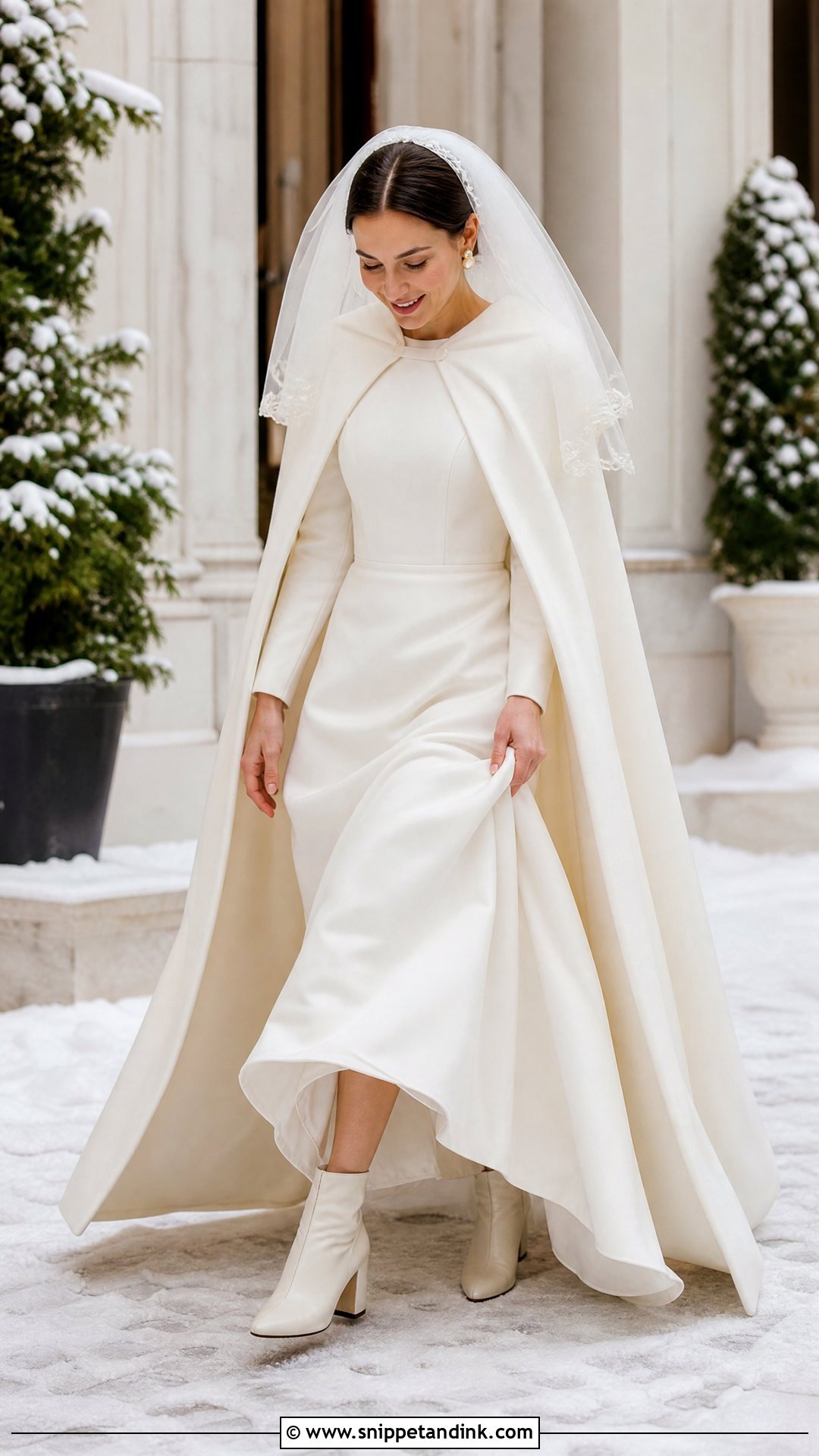 Bridal Ankle Boot Winter Wedding Dress - Snippet and Ink - 20 Wedding Dress for Winter Ideas
