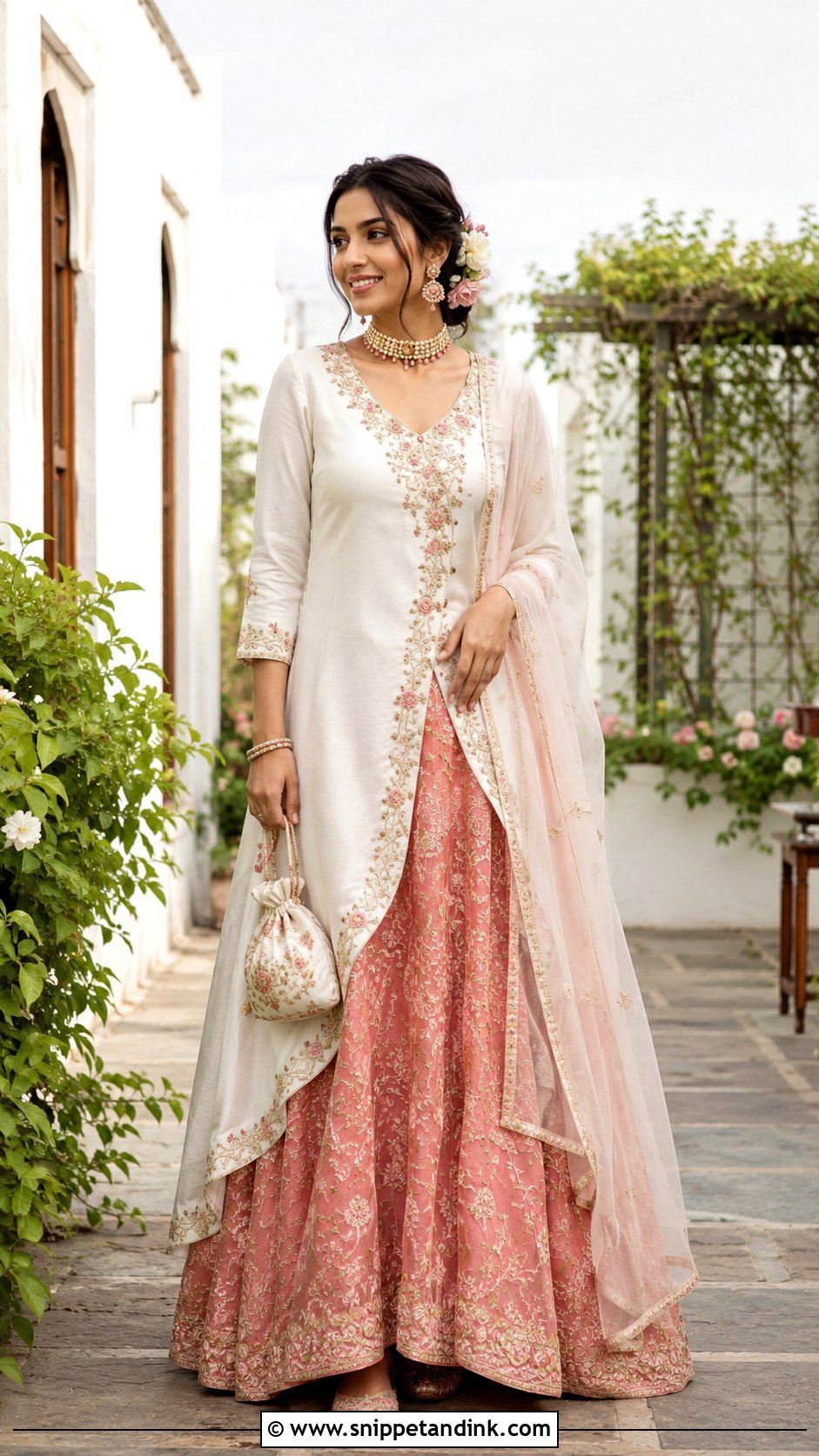Bridal Asymmetrical Kurta Lehenga - Snippet and Ink - 20 Indo Western Bridal Outfits