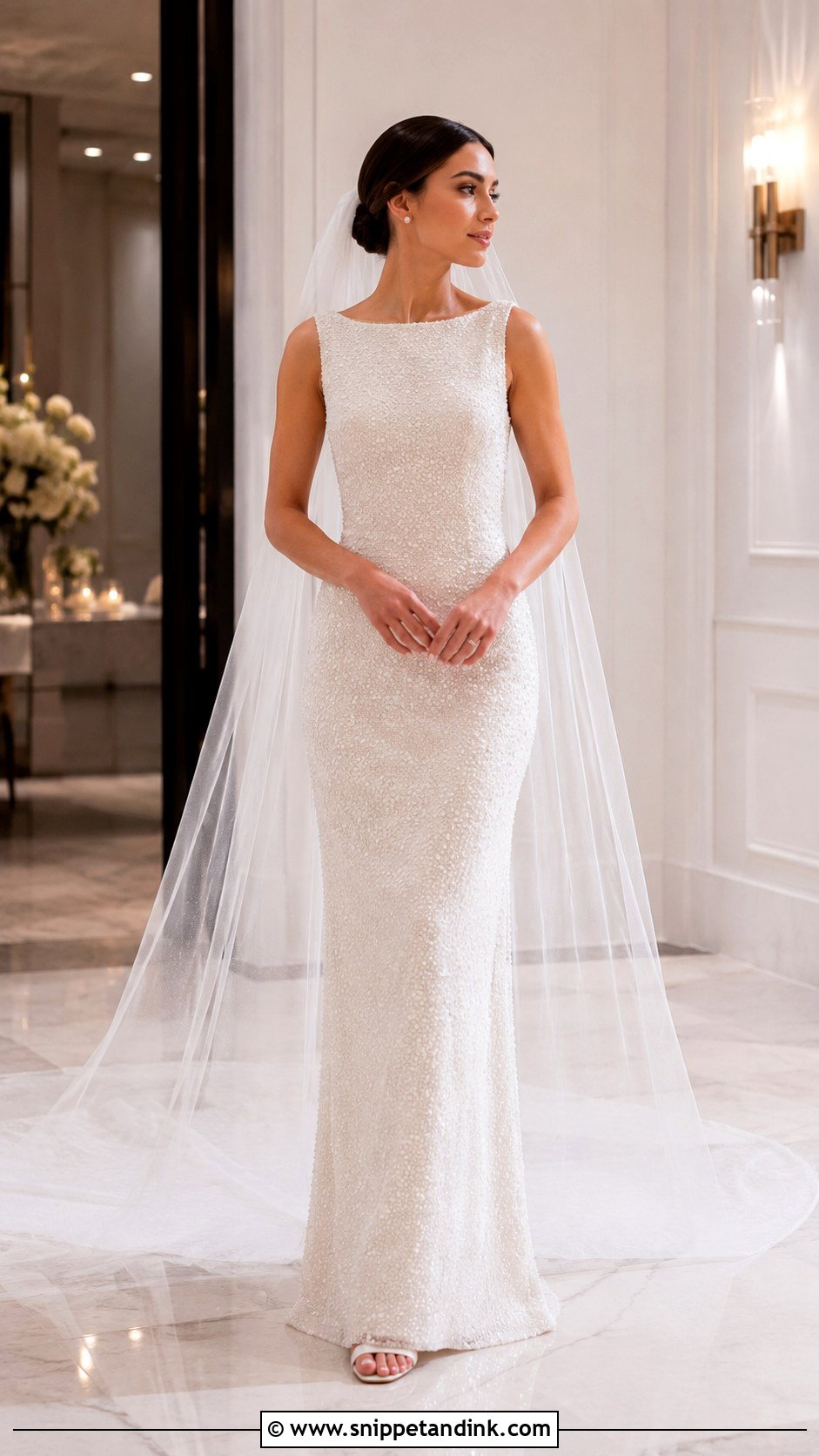 Bridal Atelier Pearl Beaded Column Gown - Snippet and Ink - 20 Bridal Atelier Ideas