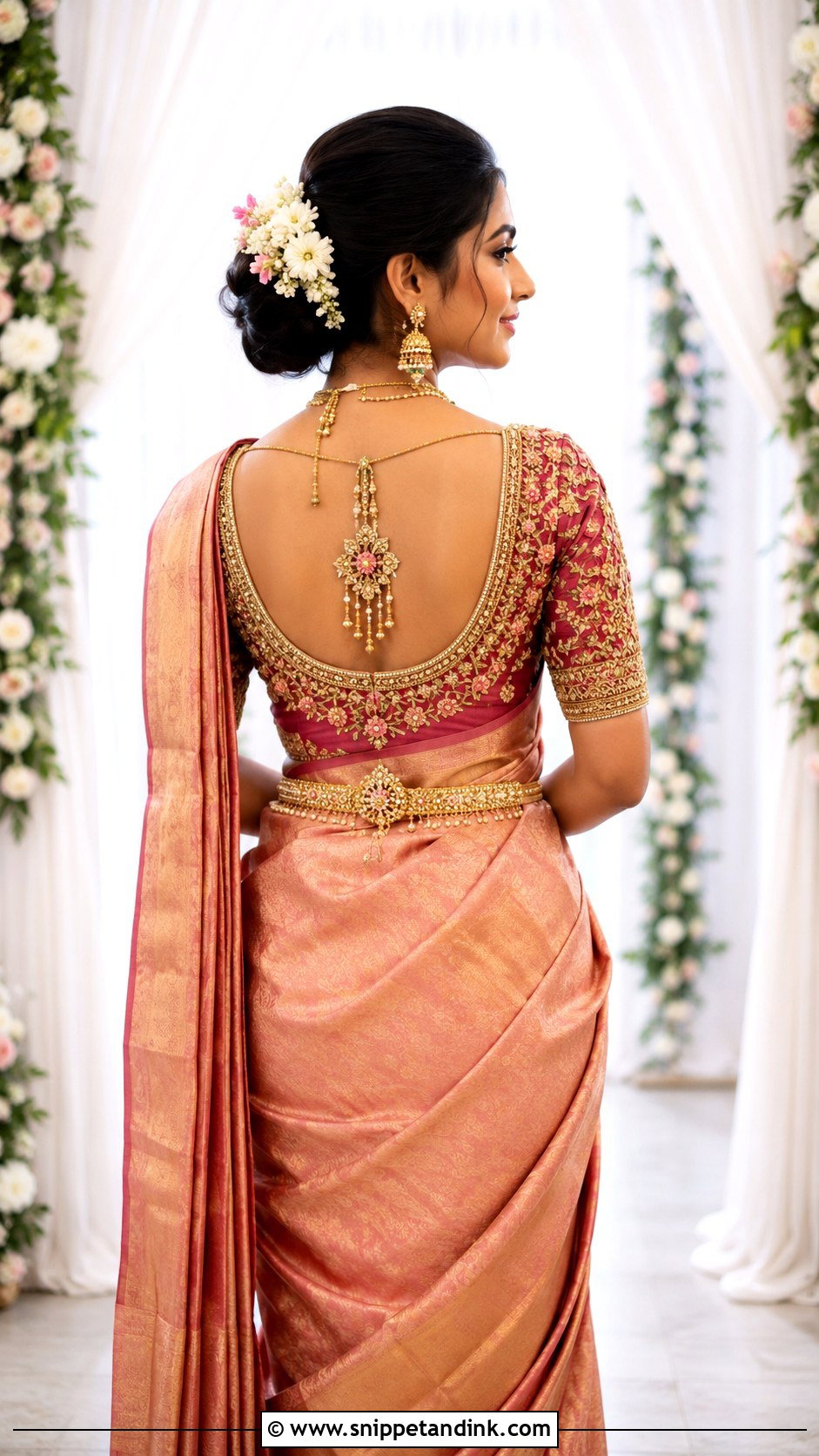 Bridal Back Neck Aari Work Blouse Design - Snippet and Ink - 25 Bride Aari Work Blouse Design Ideas