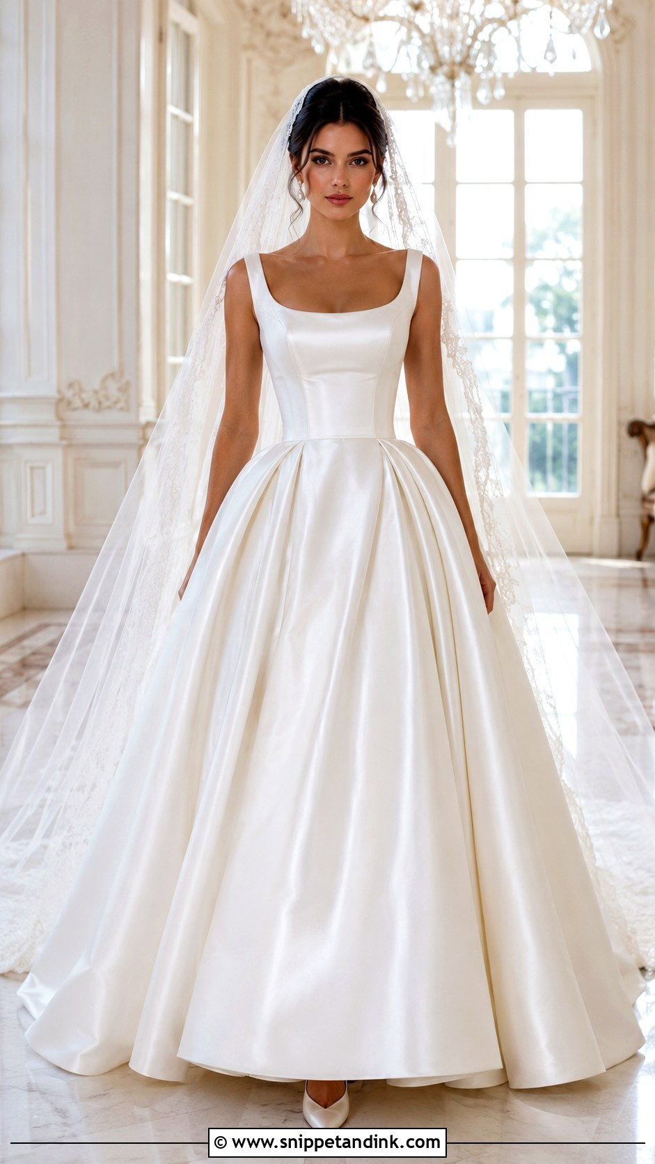 Bridal Ball Gown With Cathedral Veil - Snippet and Ink - 20 Bridal Attire Ideas