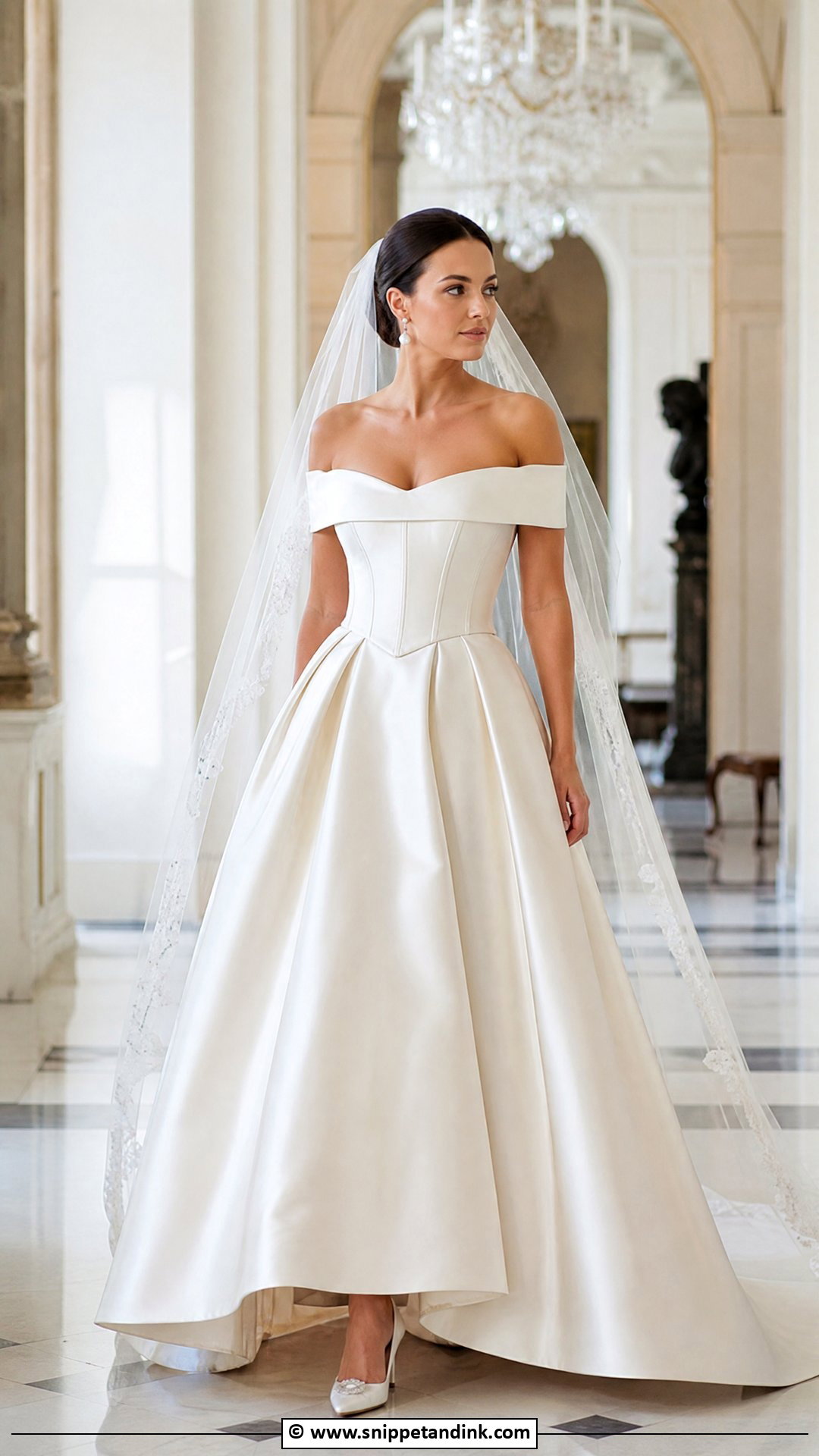Bridal Basque Waist Gown Outfit - Snippet and Ink - 35 Bridal Outfits