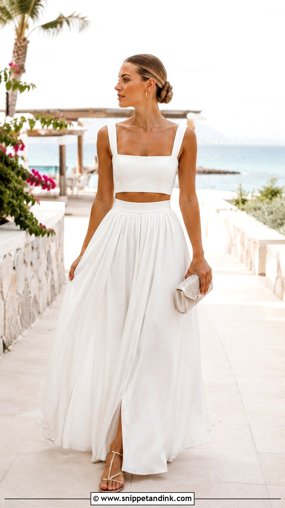 Bridal Beach Skirt And Crop Top - Snippet and Ink - 20 Bridal Beach Outfit Ideas