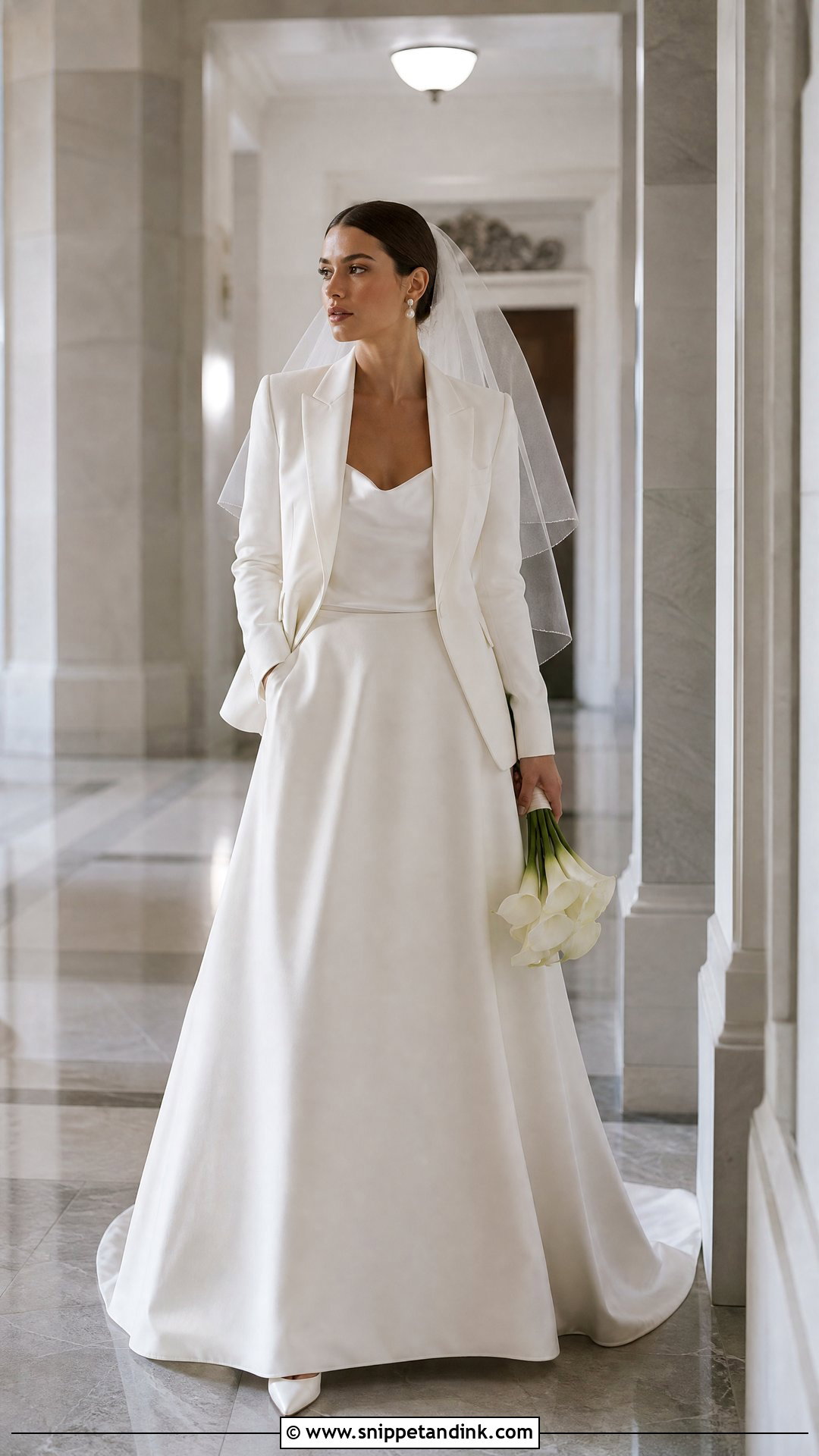 Bridal Blazer And Maxi Wedding Skirt - Snippet and Ink - 20 Two Piece Wedding Dresses
