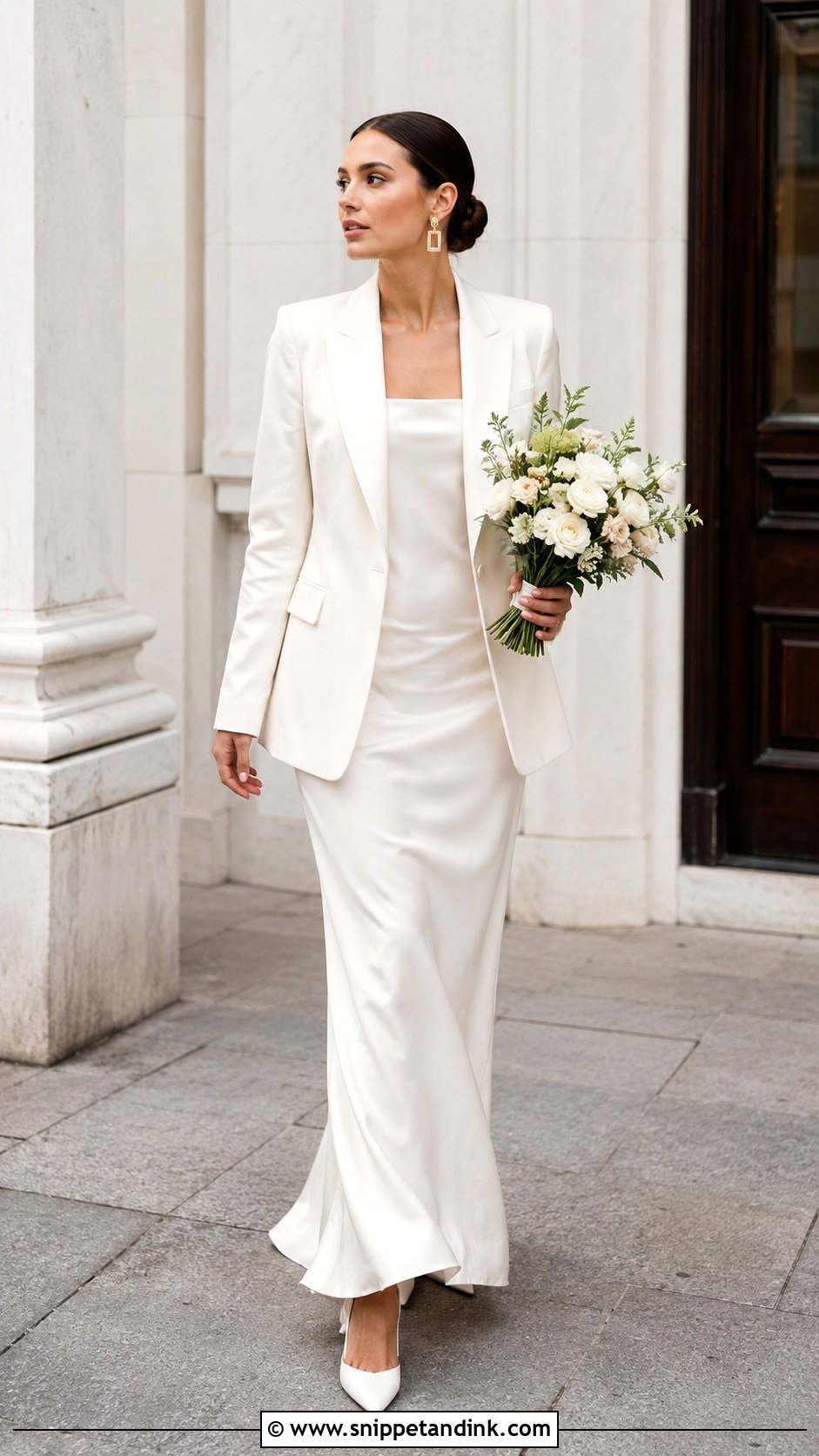 Bridal Blazer Wedding Dress - Snippet and Ink - 20 Modern Minimalist Wedding Dress Ideas