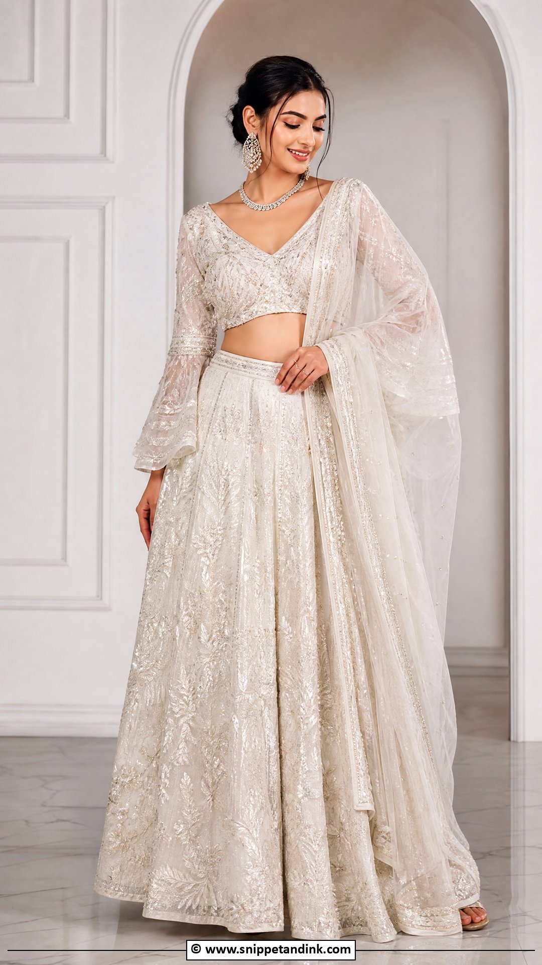 Bridal Blouse With Bell Sleeves - Snippet and Ink - 35 Bridal Blouse Ideas