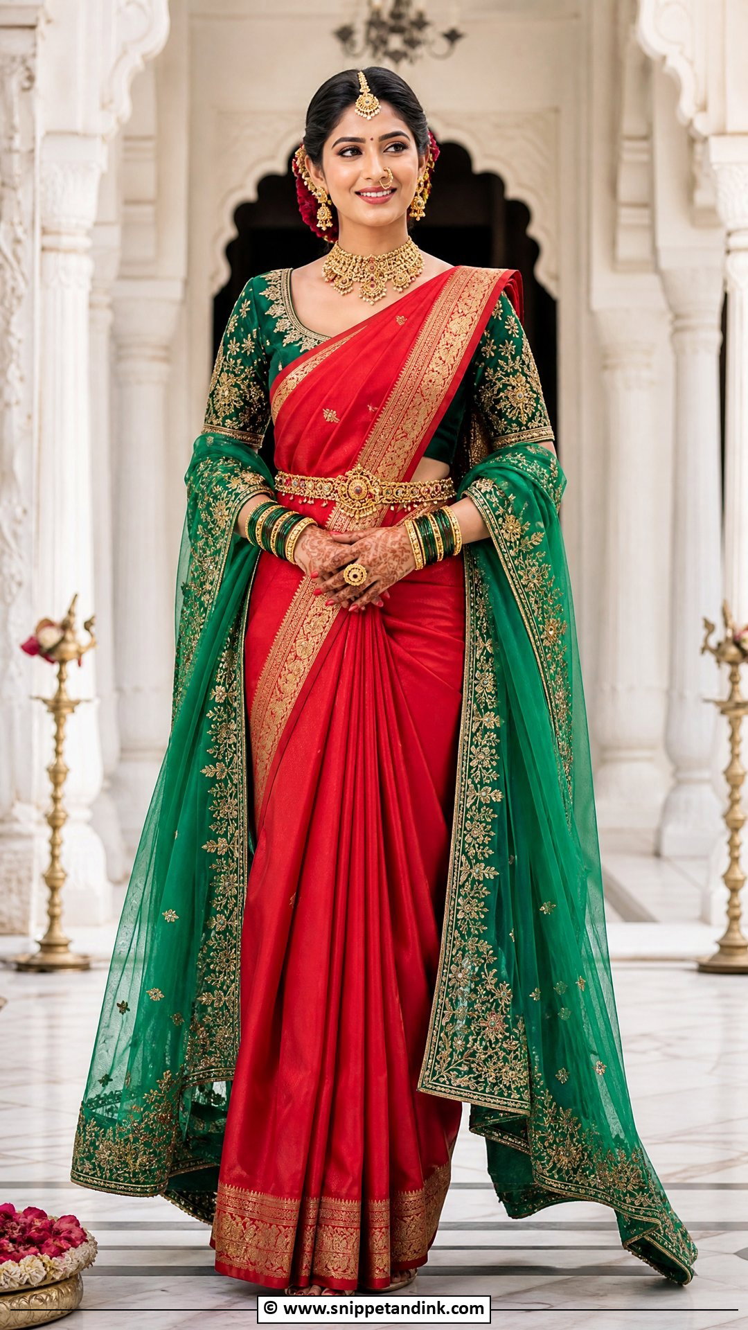 Bridal Blouse With Contrast Color - Snippet and Ink - 35 Bridal Blouse Ideas