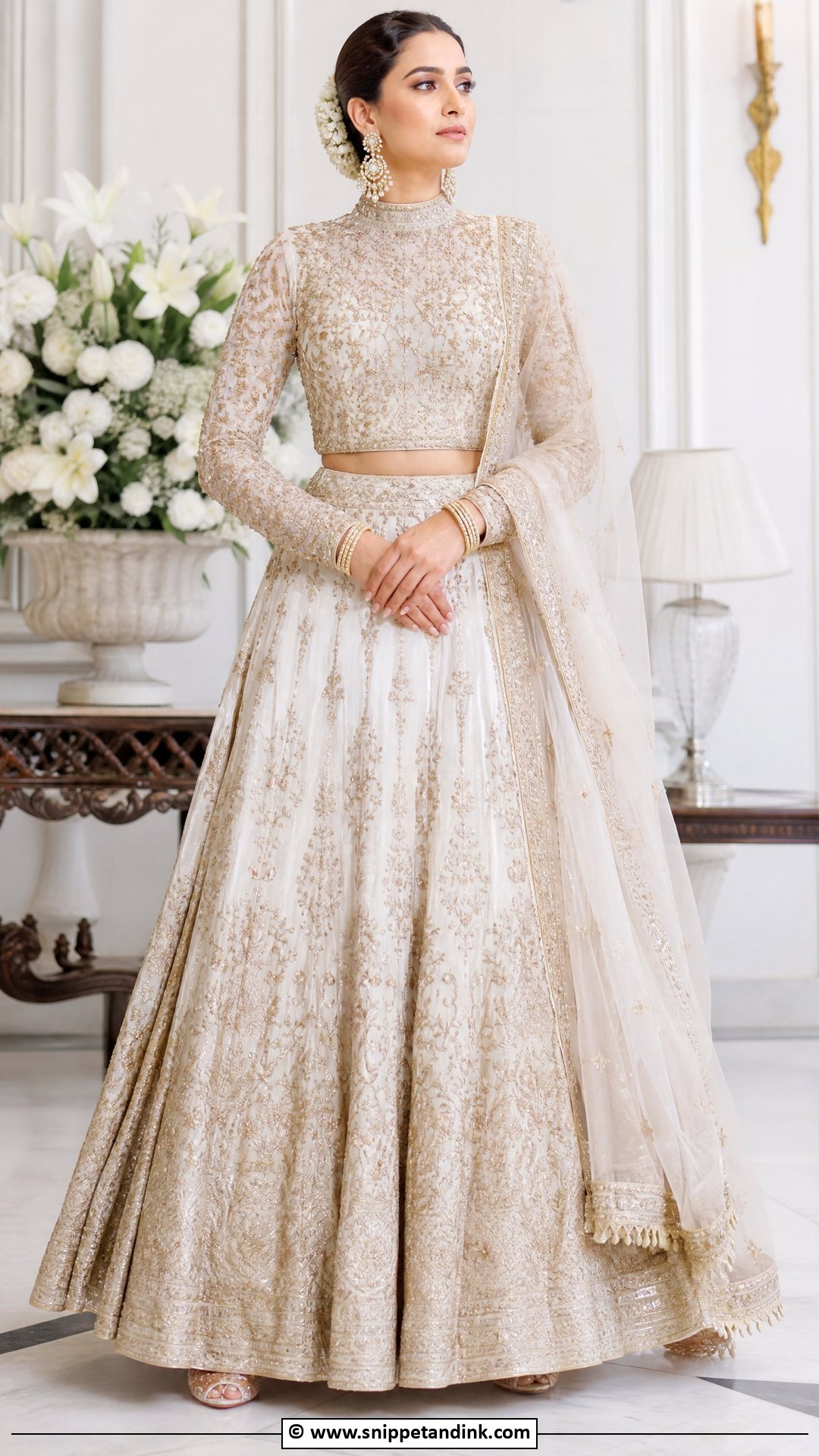 Bridal Blouse With High Neck - Snippet and Ink - 35 Bridal Blouse Ideas