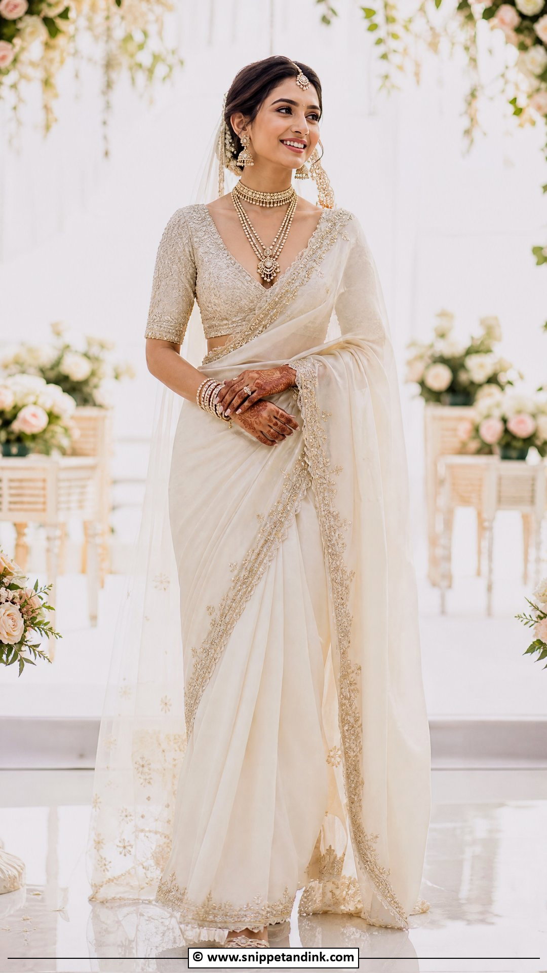 Bridal Blouse With V Neck - Snippet and Ink - 35 Bridal Blouse Ideas