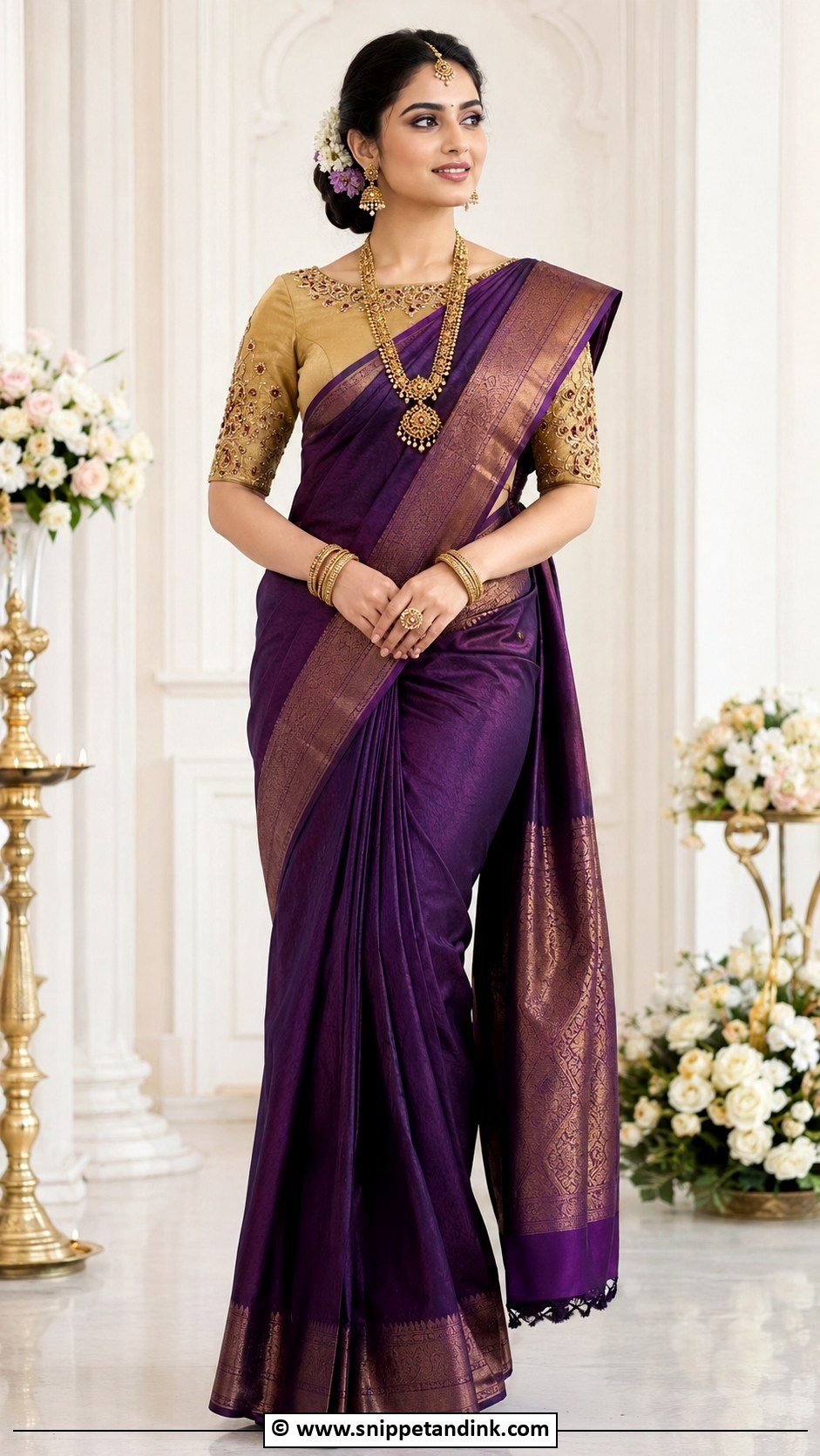 Bridal Boat Neck Aari Work Blouse - Snippet and Ink - 30 Bridal Aari Work Blouse Ideas