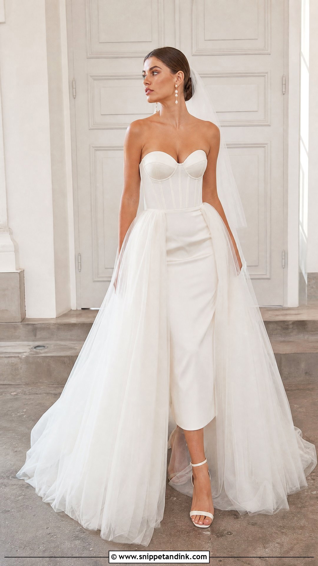 Bridal Bodysuit And Detachable Overskirt Set - Snippet and Ink - 25 Bridal Two Piece Set Ideas