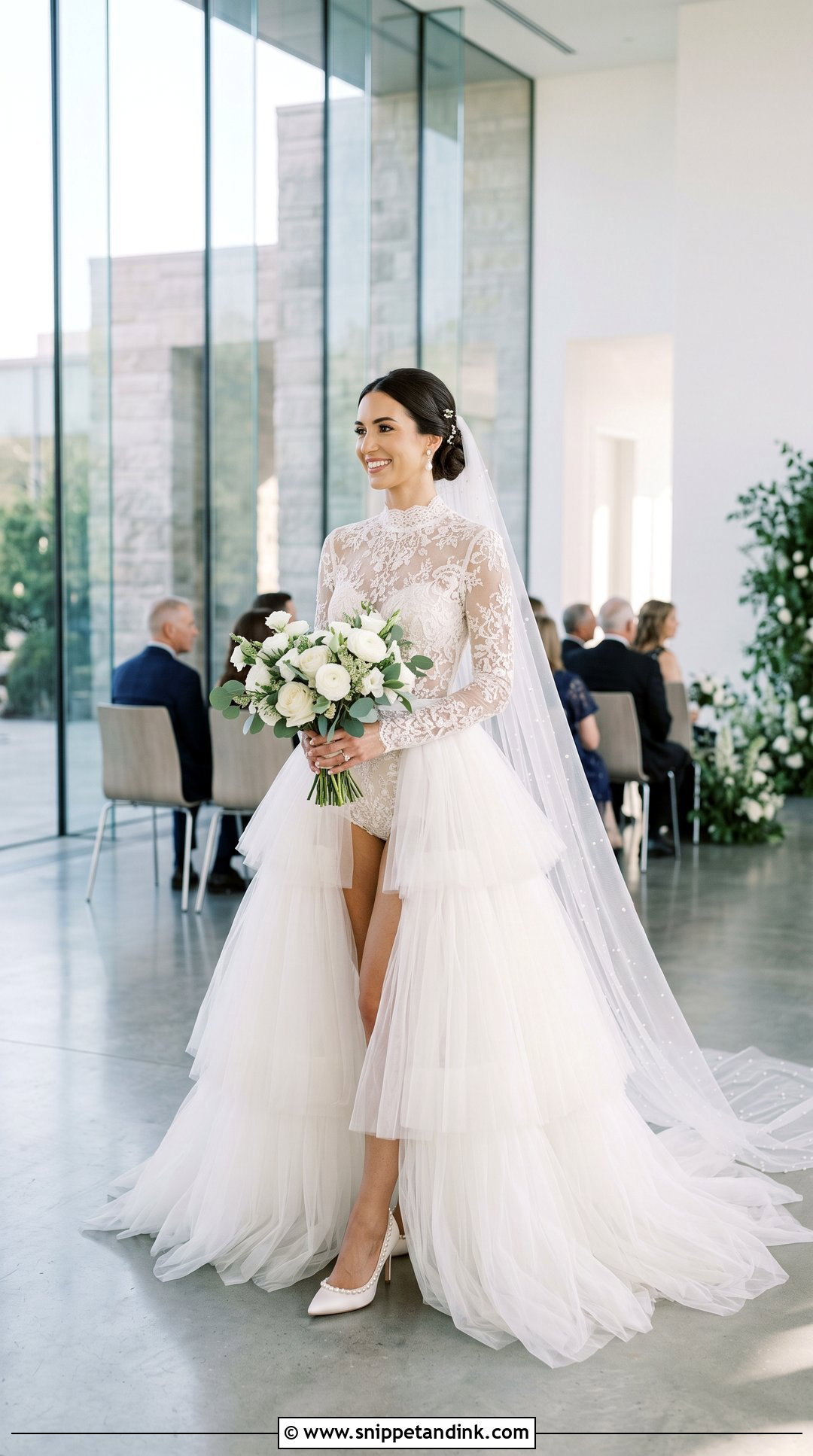 Bridal Bodysuit And Detachable Overskirt Wedding Dress Separates - Snippet and Ink - 20 Wedding Dress Separates Ideas