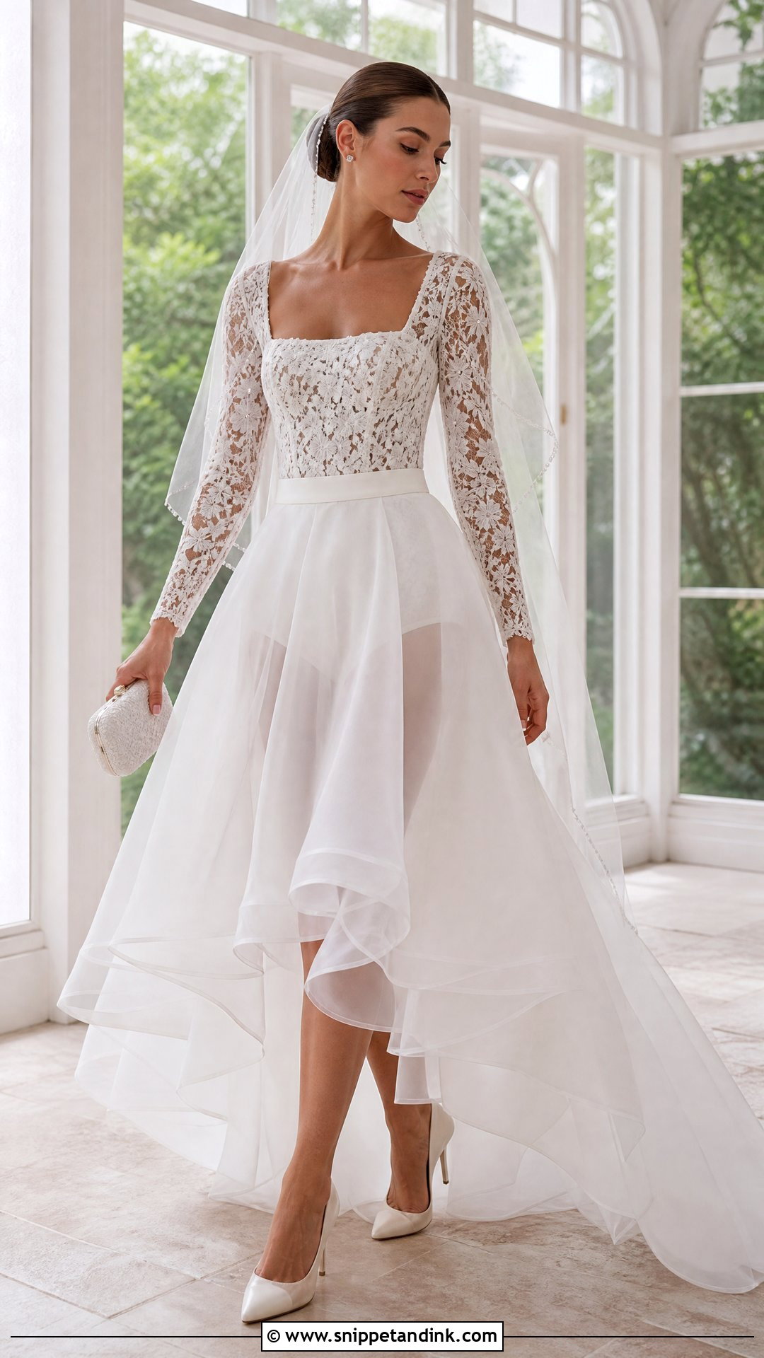 Bridal Bodysuit And Organza Skirt Separates - Snippet and Ink - 25 Bridal Separates Ideas