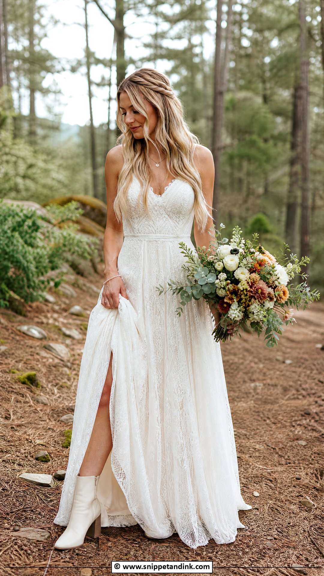 Bridal Boots Forest Wedding Dress - Snippet and Ink - 35 Forest Wedding Dress Ideas