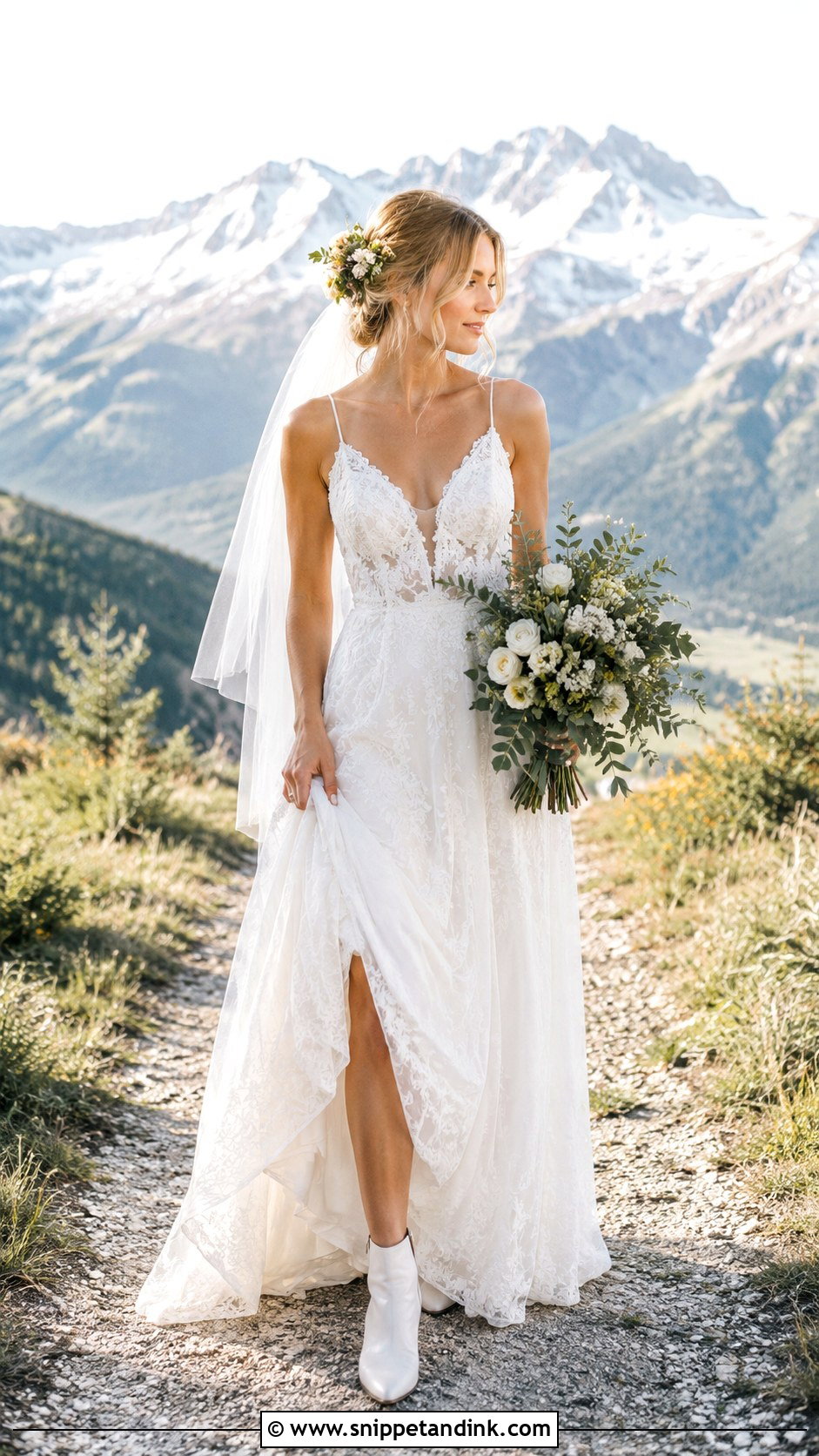 Bridal Boots Mountain Wedding Dress - Snippet and Ink - 25 Mountain Wedding Dress Ideas
