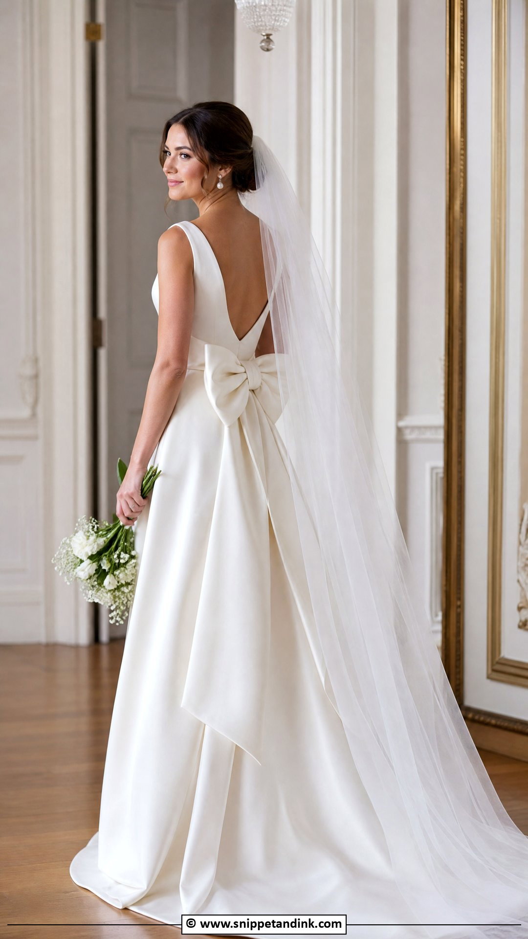 Bridal Bow Dress Outfit - Snippet and Ink - 35 Bridal Outfits