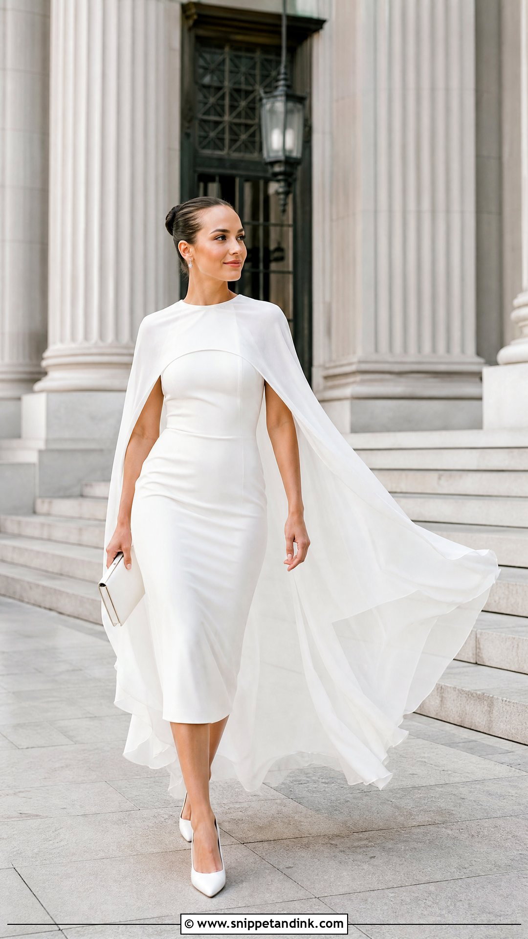 Bridal Cape Dress Registry Wedding Outfit - Snippet and Ink - 20 Registry Wedding Outfit Ideas