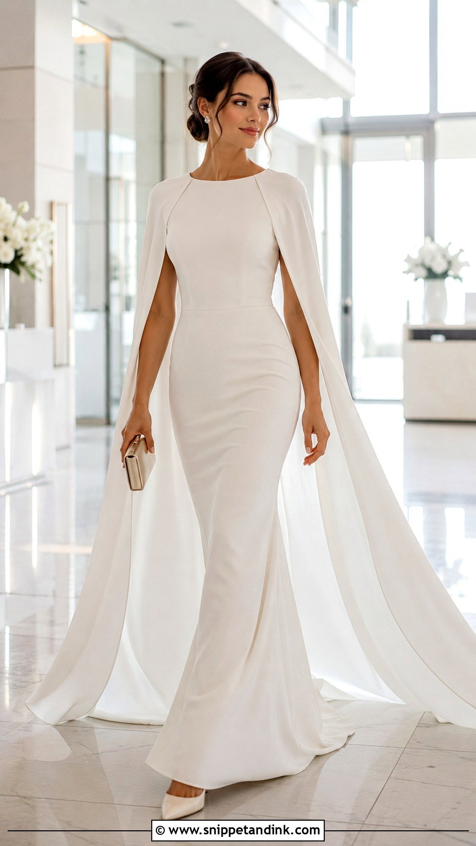 Bridal Cape Dress Wedding Outfit - Snippet and Ink - 20 Unique Wedding Outfits
