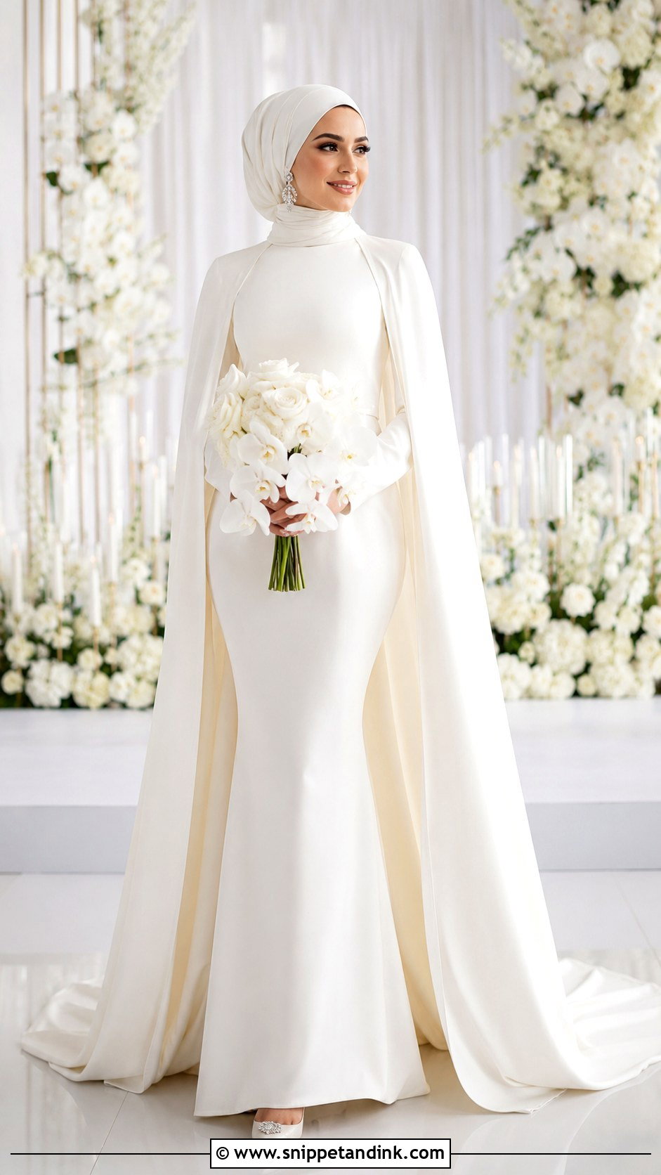 Bridal Cape Hijabi Bride Dress - Snippet and Ink - 20 Hijabi Bride Dress Ideas