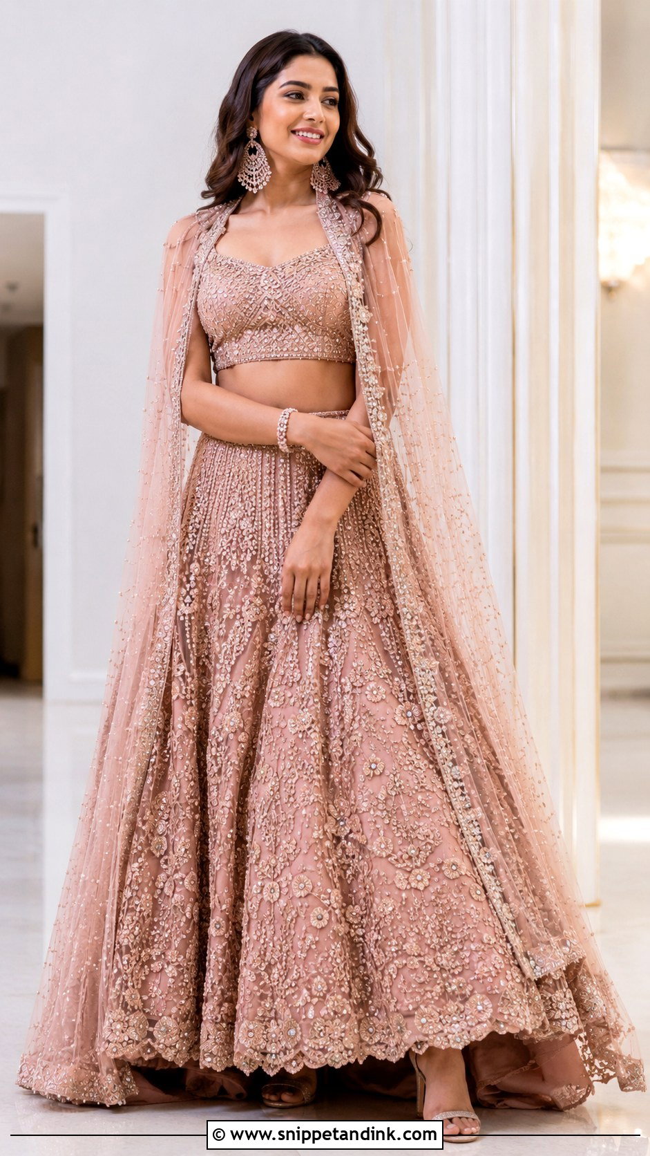 Bridal Cape Lehenga - Snippet and Ink - 25 Indian Bridal Dresses