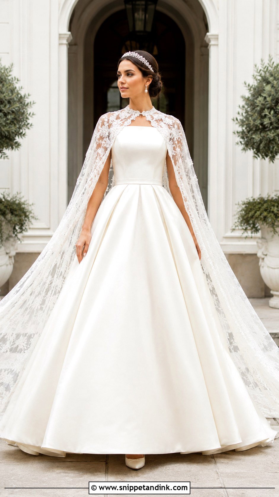 Bridal Cape Princess Wedding Dress - Snippet and Ink - 20 Big Princess Wedding Dresses