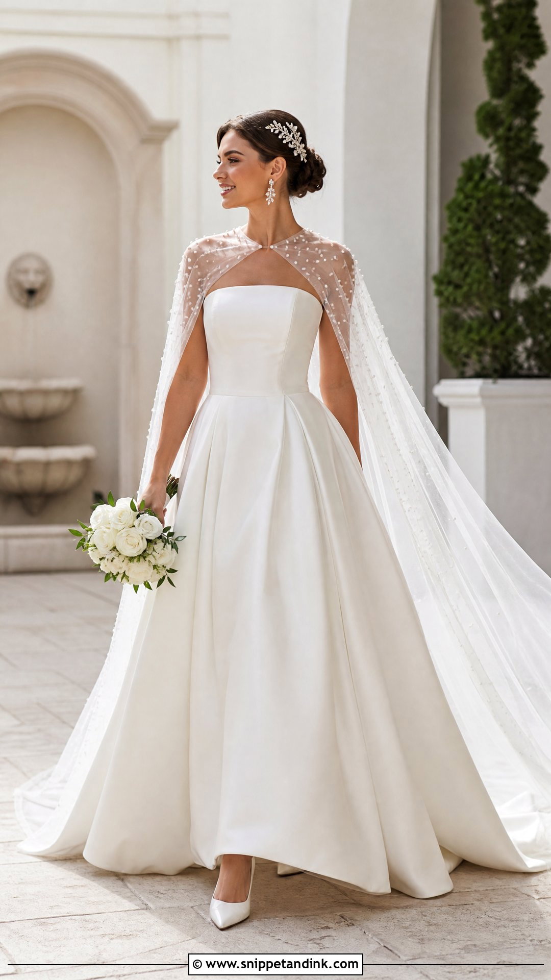 Bridal Cape Princess Wedding Gown - Snippet and Ink - 20 Princess Wedding Gown Fairytale Ideas