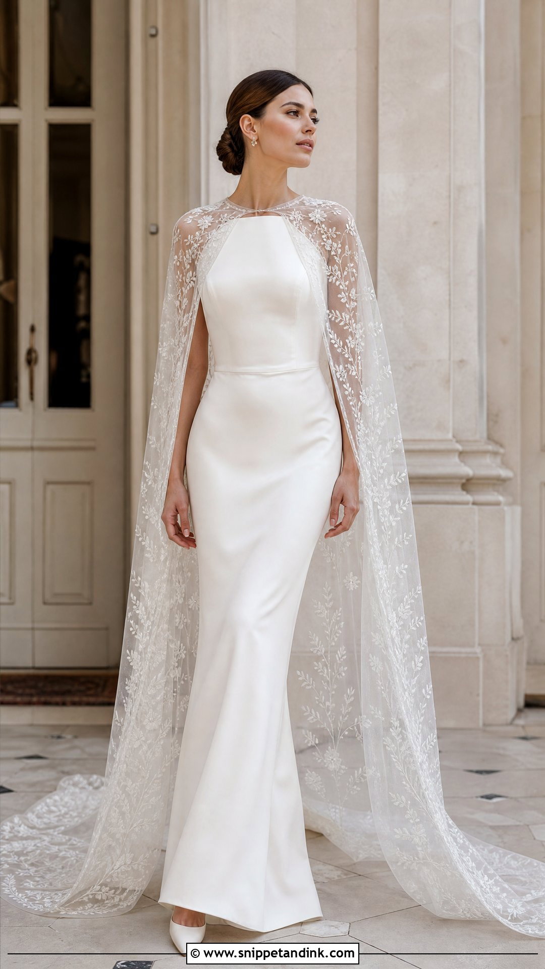 Bridal Cape Wedding Dress - Snippet and Ink - 20 Uk Wedding Dress Ideas