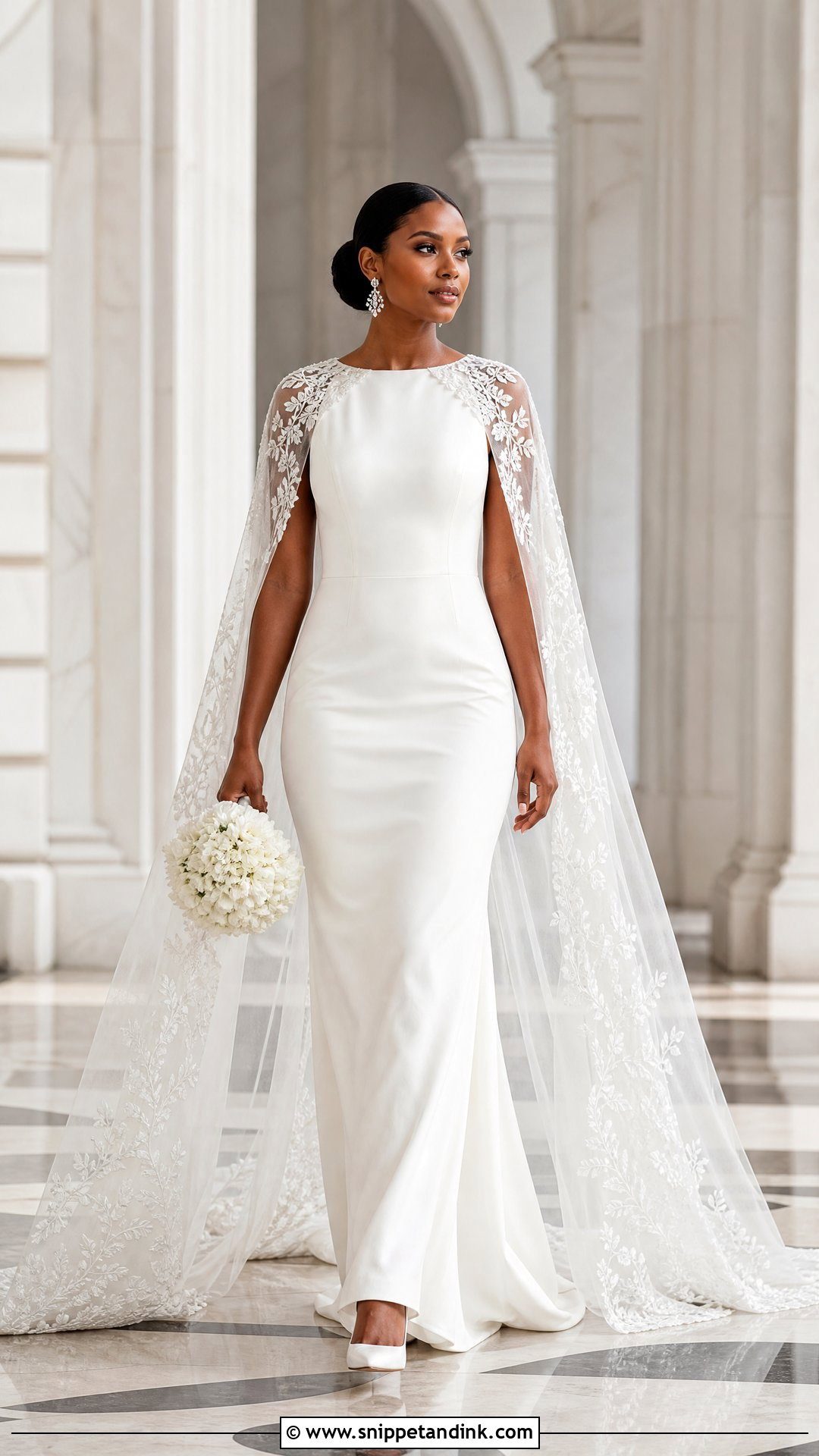 Bridal Cape Wedding Dress - Snippet and Ink - 20 Wedding Dresses for Black Women
