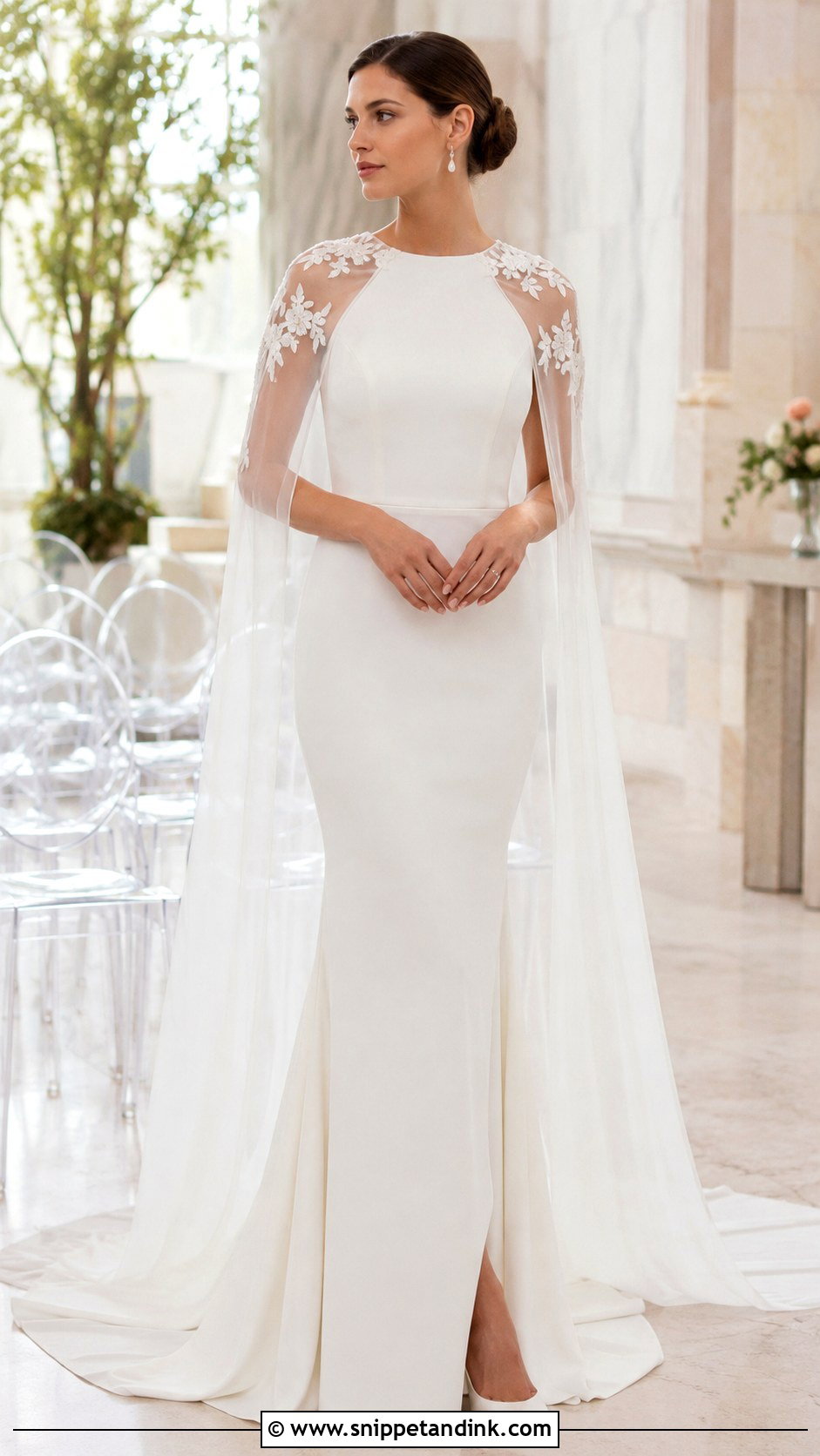 Bridal Cape Wedding Gown - Snippet and Ink - 25 Unique Wedding Gowns