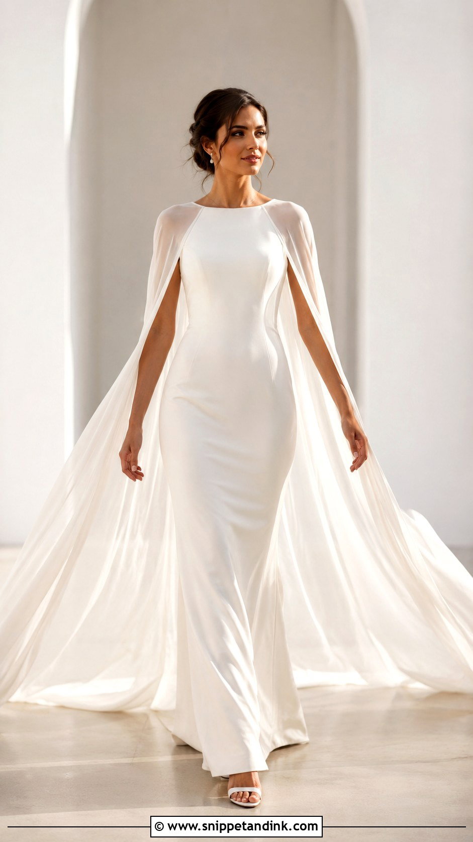 Bridal Cape Wedding Outfit - Snippet and Ink - 30 Bridal Wedding Outfits