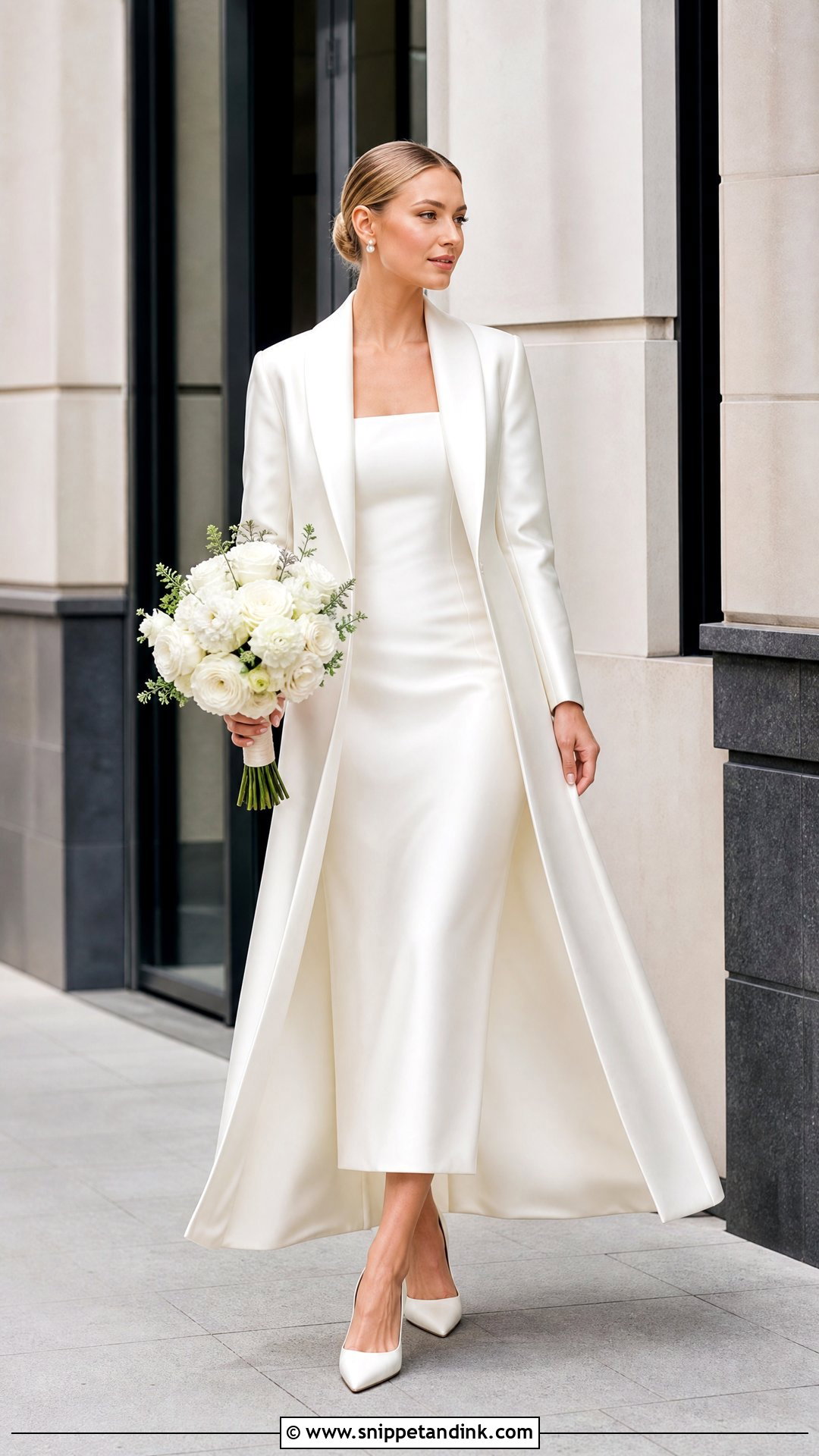 Bridal Coat Over Wedding Dress - Snippet and Ink - 20 Transforming Wedding Dress Ideas