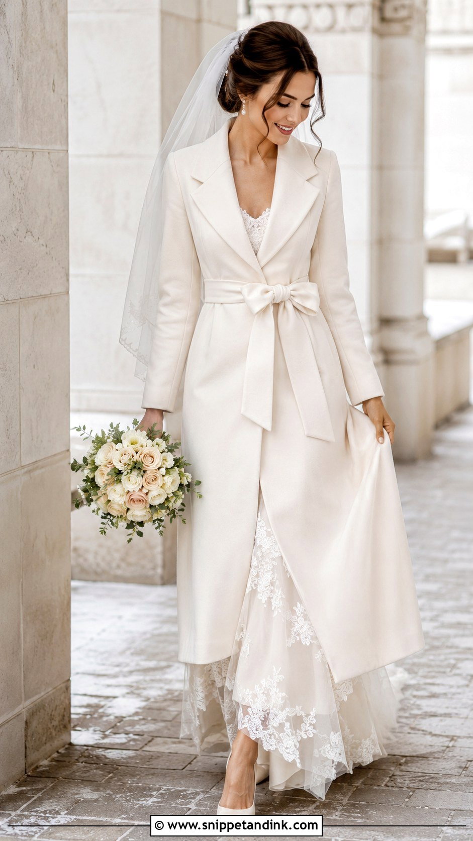 Bridal Coat With Bow - Snippet and Ink - 25 Bridal Coat Ideas