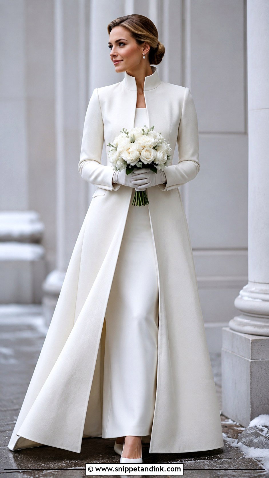 Bridal Coat With Gloves - Snippet and Ink - 25 Bridal Coat Ideas