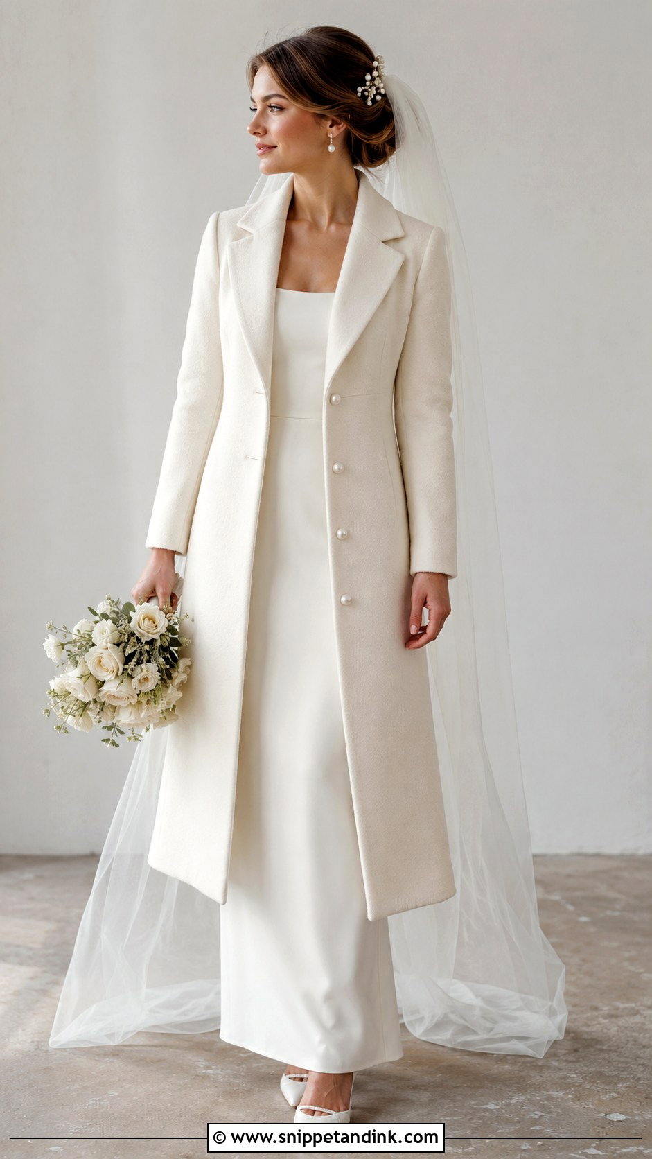 Bridal Coat With Pearl Buttons - Snippet and Ink - 25 Bridal Coat Ideas