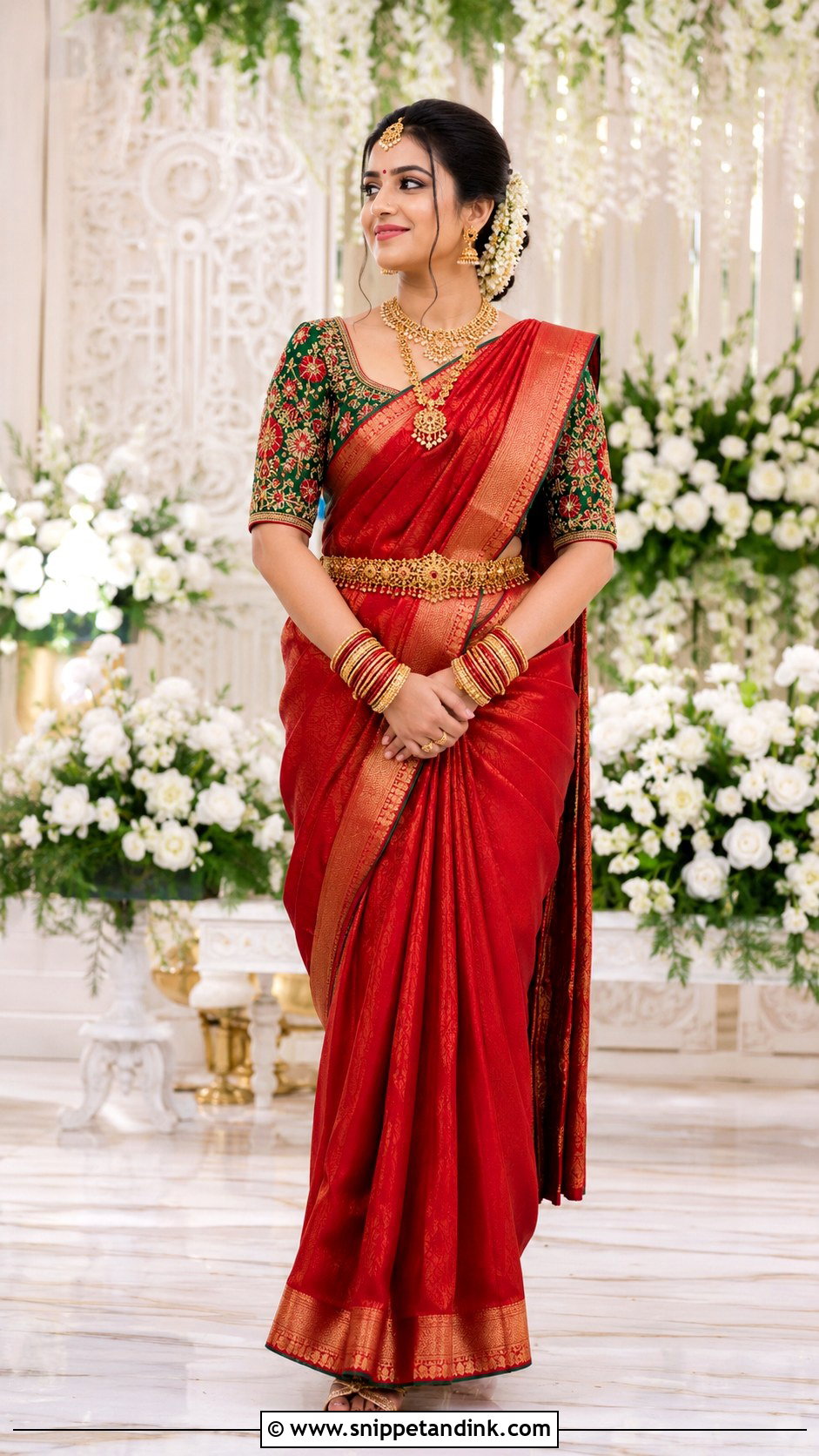 Bridal Contrast Color Aari Work Blouse Design - Snippet and Ink - 25 Bride Aari Work Blouse Design Ideas
