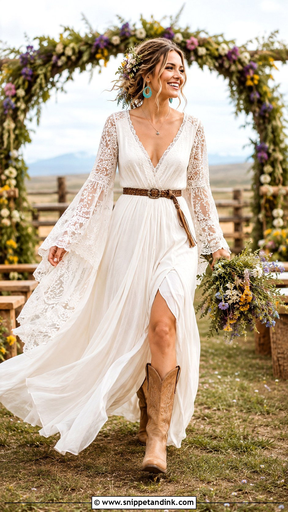 Bridal Cowgirl Boho Wedding Dress - Snippet and Ink - 20 Bridal Cowgirl Ideas