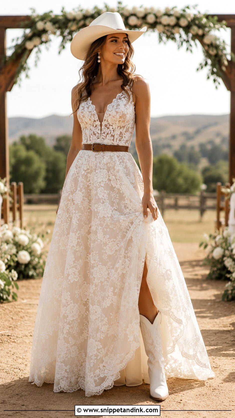 Bridal Cowgirl Lace Wedding Dress - Snippet and Ink - 20 Bridal Cowgirl Ideas