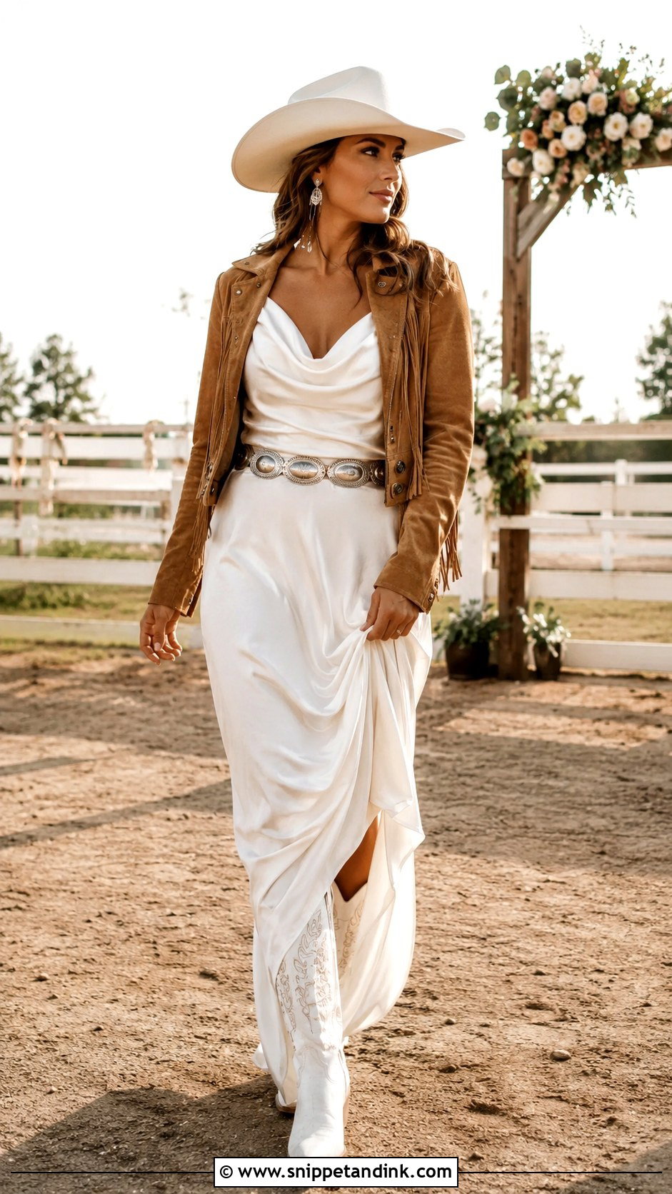 Bridal Cowgirl Satin Slip Dress - Snippet and Ink - 20 Bridal Cowgirl Ideas