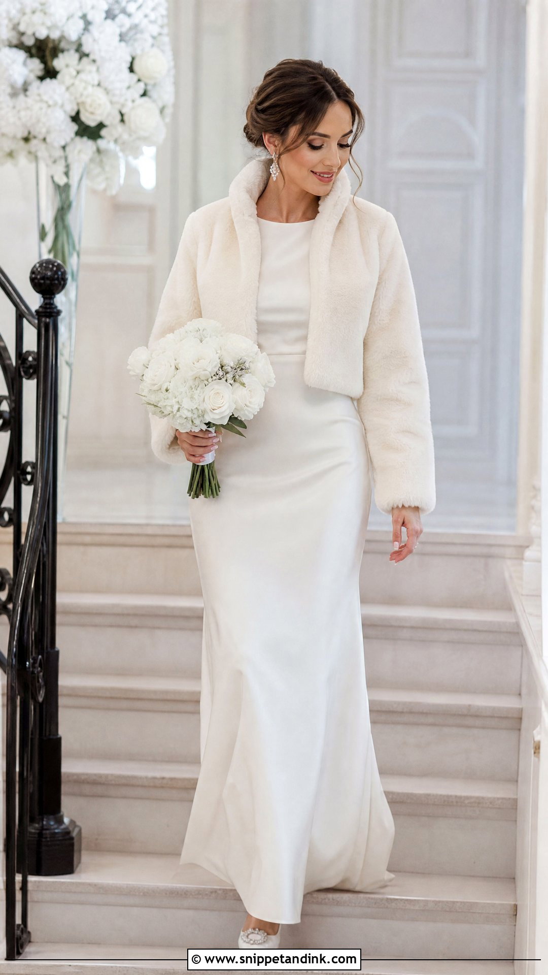 Bridal Cropped Fur Jacket - Snippet and Ink - 25 Bridal Cover Up Ideas