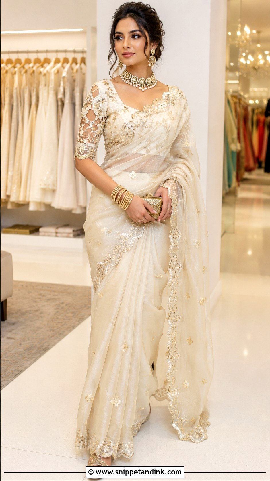 Bridal Cutwork Aari Work Blouse Design - Snippet and Ink - 25 Bride Aari Work Blouse Design Ideas
