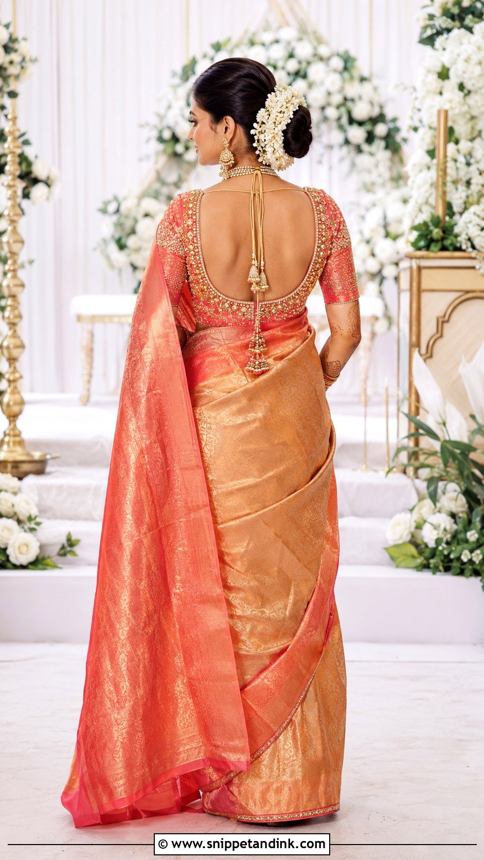 Bridal Deep U Neck Aari Work Blouse Design - Snippet and Ink - 25 Bride Aari Work Blouse Design Ideas